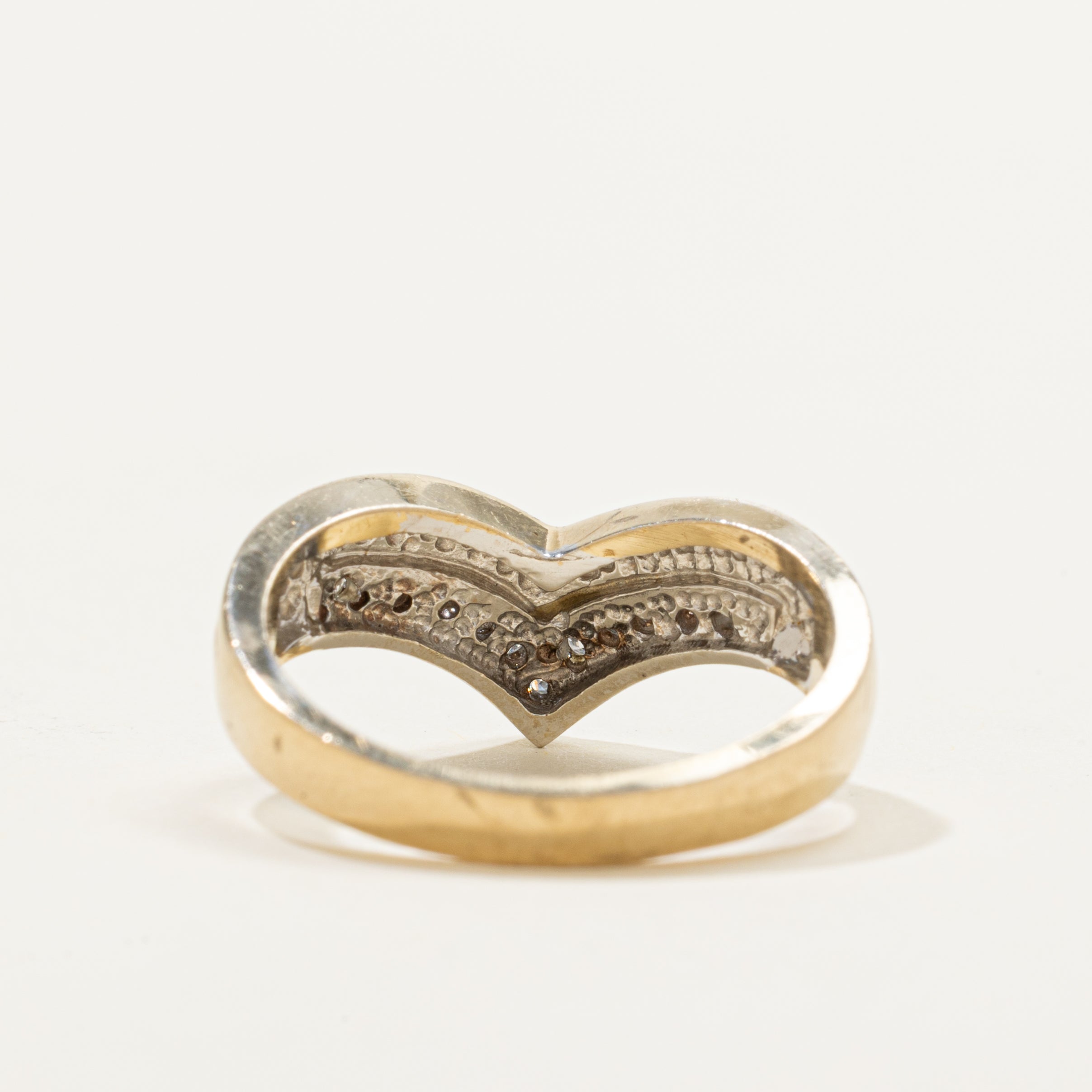 Pave Set Diamond Chevron Ring | 0.12ctw | SZ 7.25
