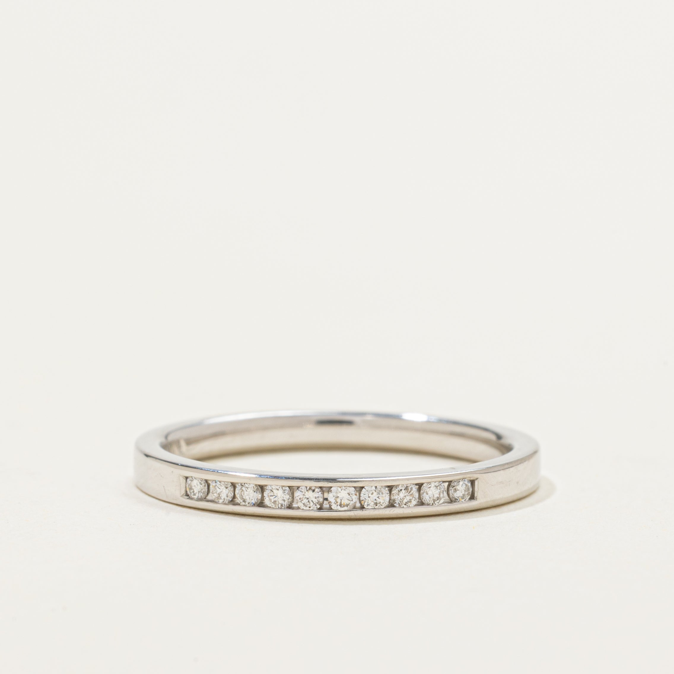 White Gold Channel Set Diamond Band | 0.10ct | 2.10mm | SZ 6.5