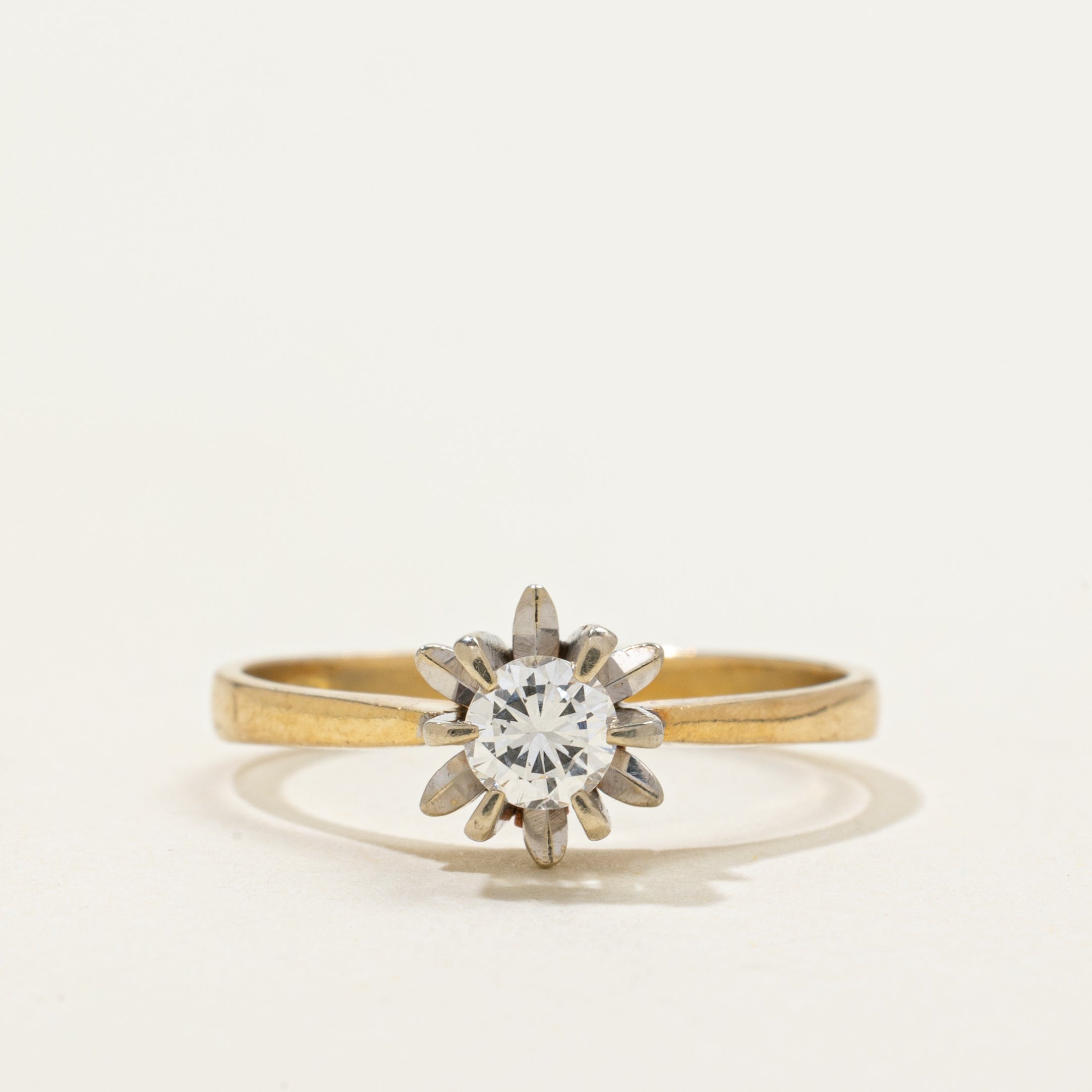 High Set Diamond Reverse Tapered Ring | 0.26ct | SZ 6.75