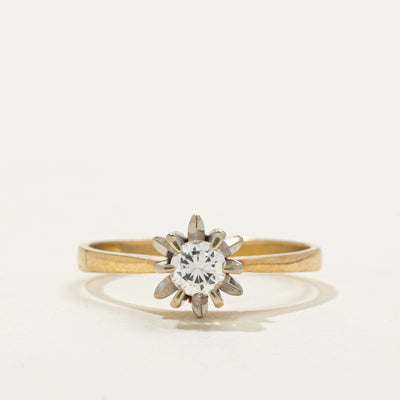 High Set Diamond Reverse Tapered Ring | 0.26ct | SZ 6.75