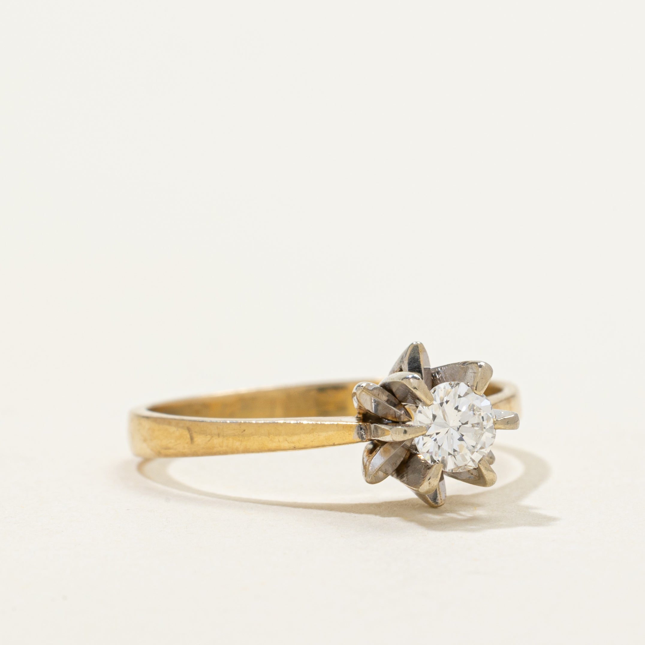 High Set Diamond Reverse Tapered Ring | 0.26ct | SZ 6.75