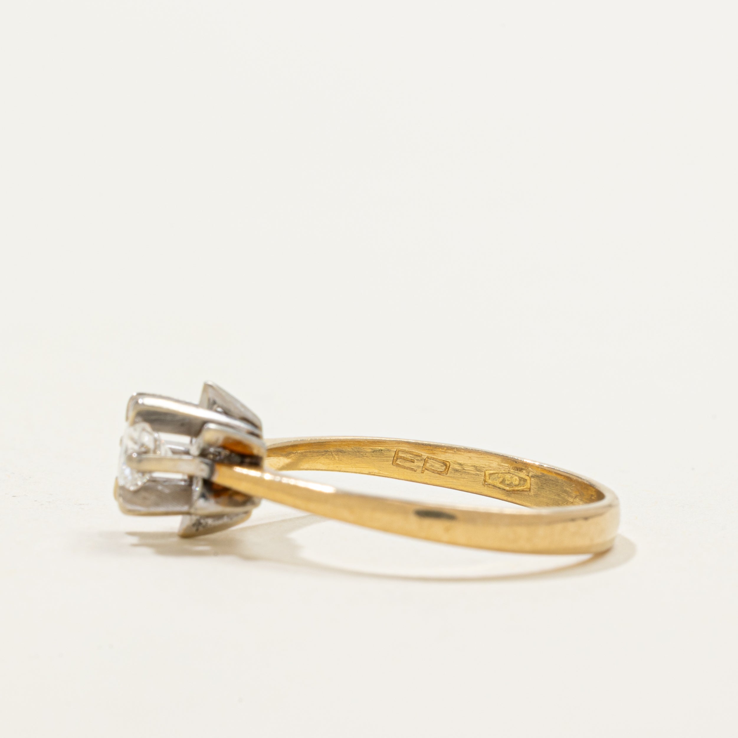 High Set Diamond Reverse Tapered Ring | 0.26ct | SZ 6.75