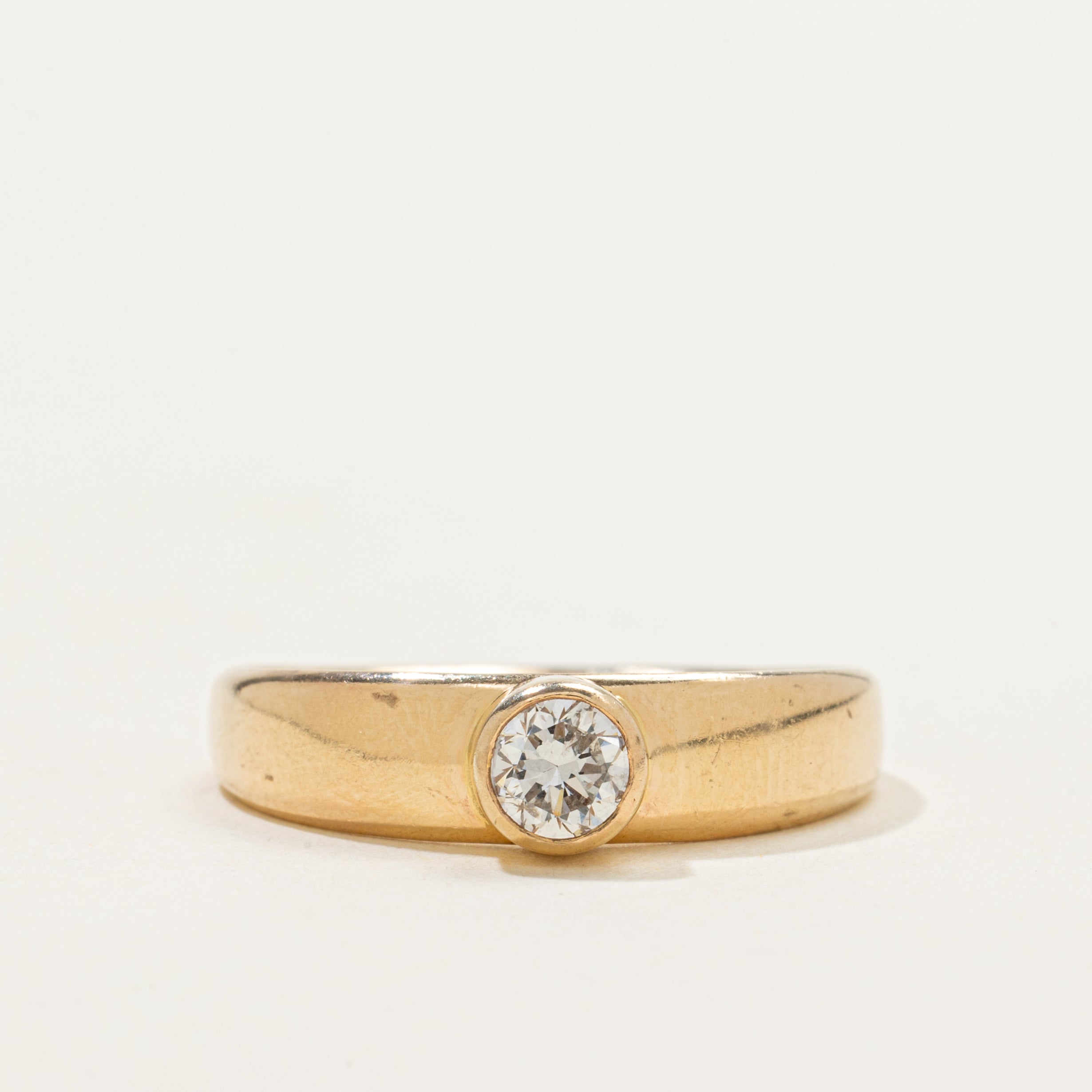 Bezel Set Solitaire Diamond Ring | 0.42ct | SZ 8.25