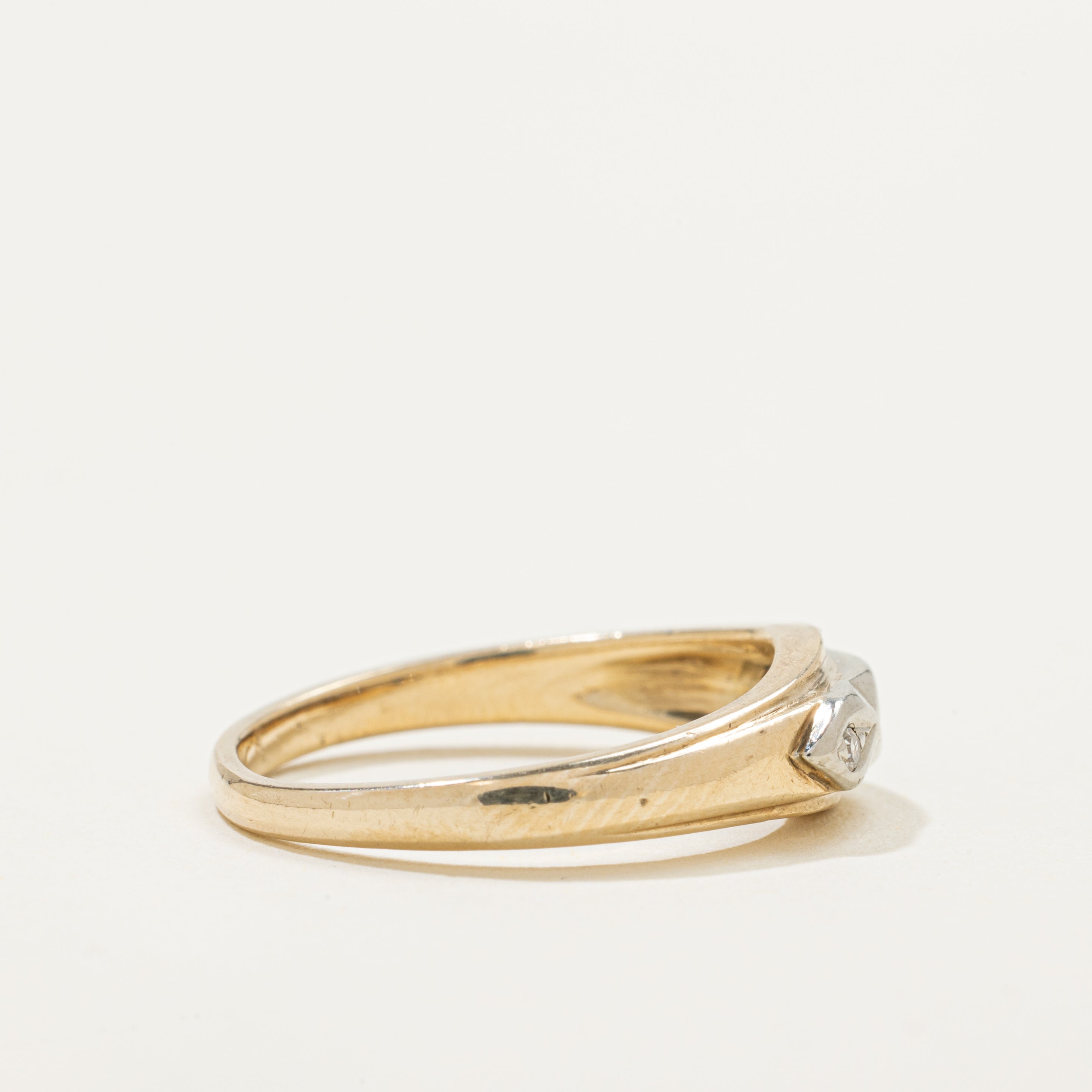 Bague bicolore en diamant | 0,03 ct | Taille 5,75