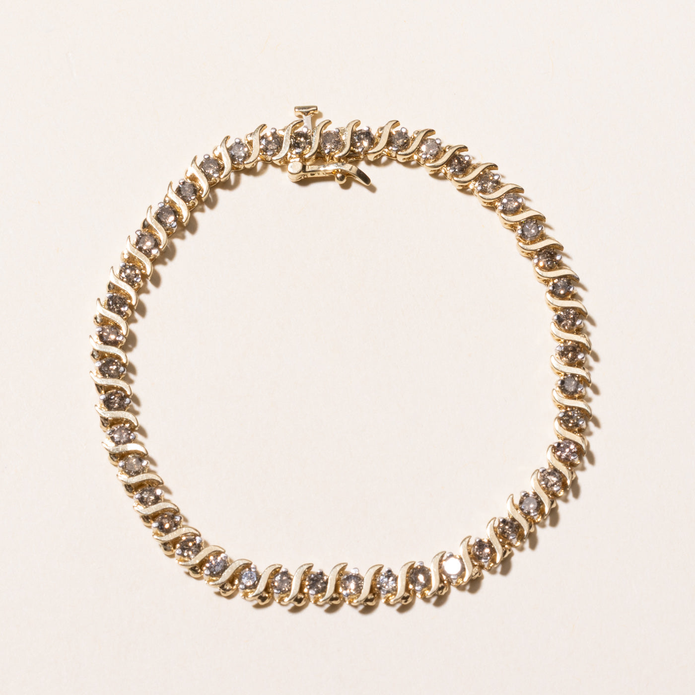 Brown Diamond Wave Tennis Bracelet | 2.92ctw | 7"