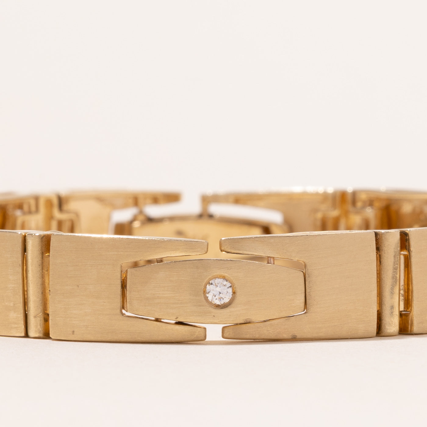 Yellow Gold Flush Set Diamond Watch Strap Bracelet | 0.33ctw | 8.5"