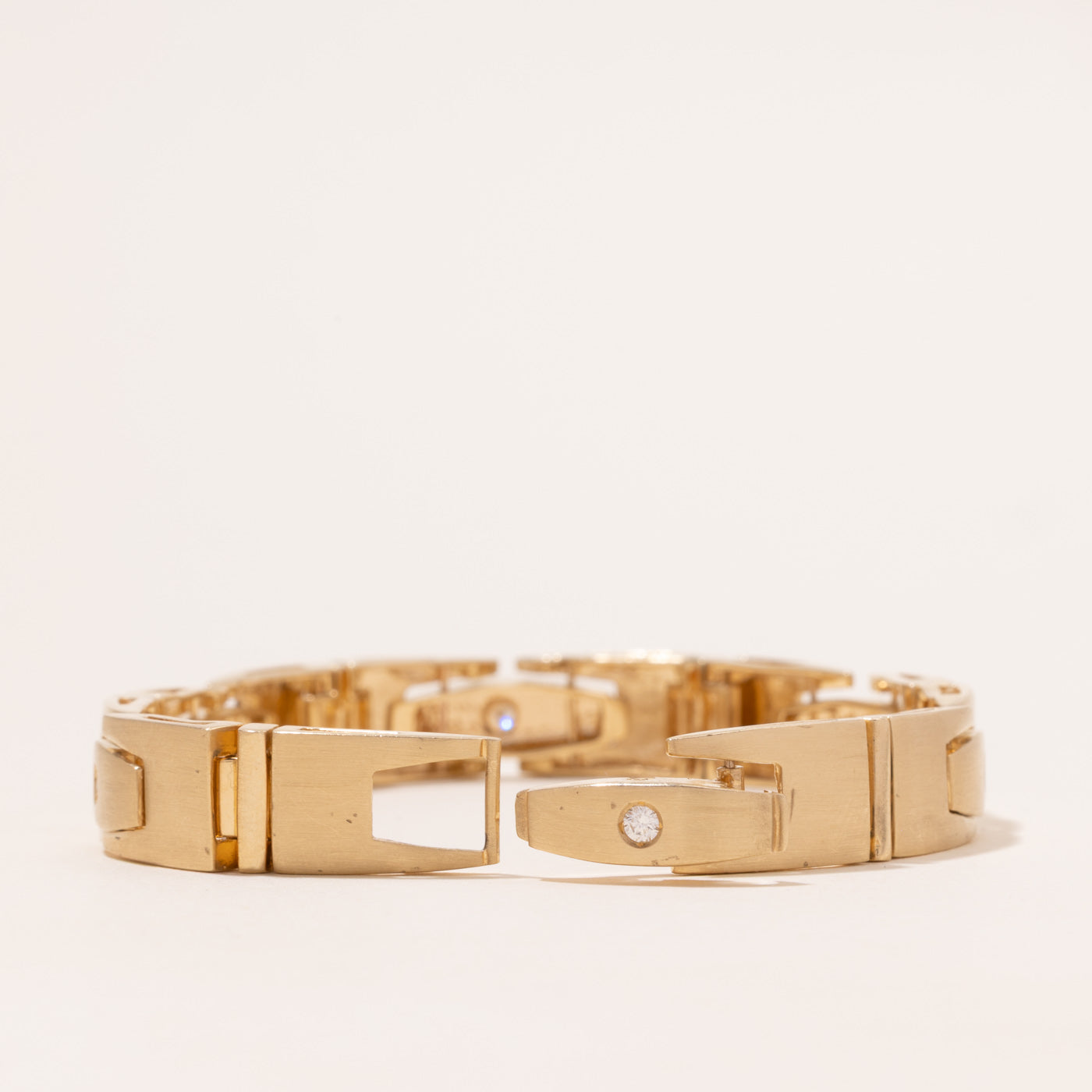 Yellow Gold Flush Set Diamond Watch Strap Bracelet | 0.33ctw | 8.5"