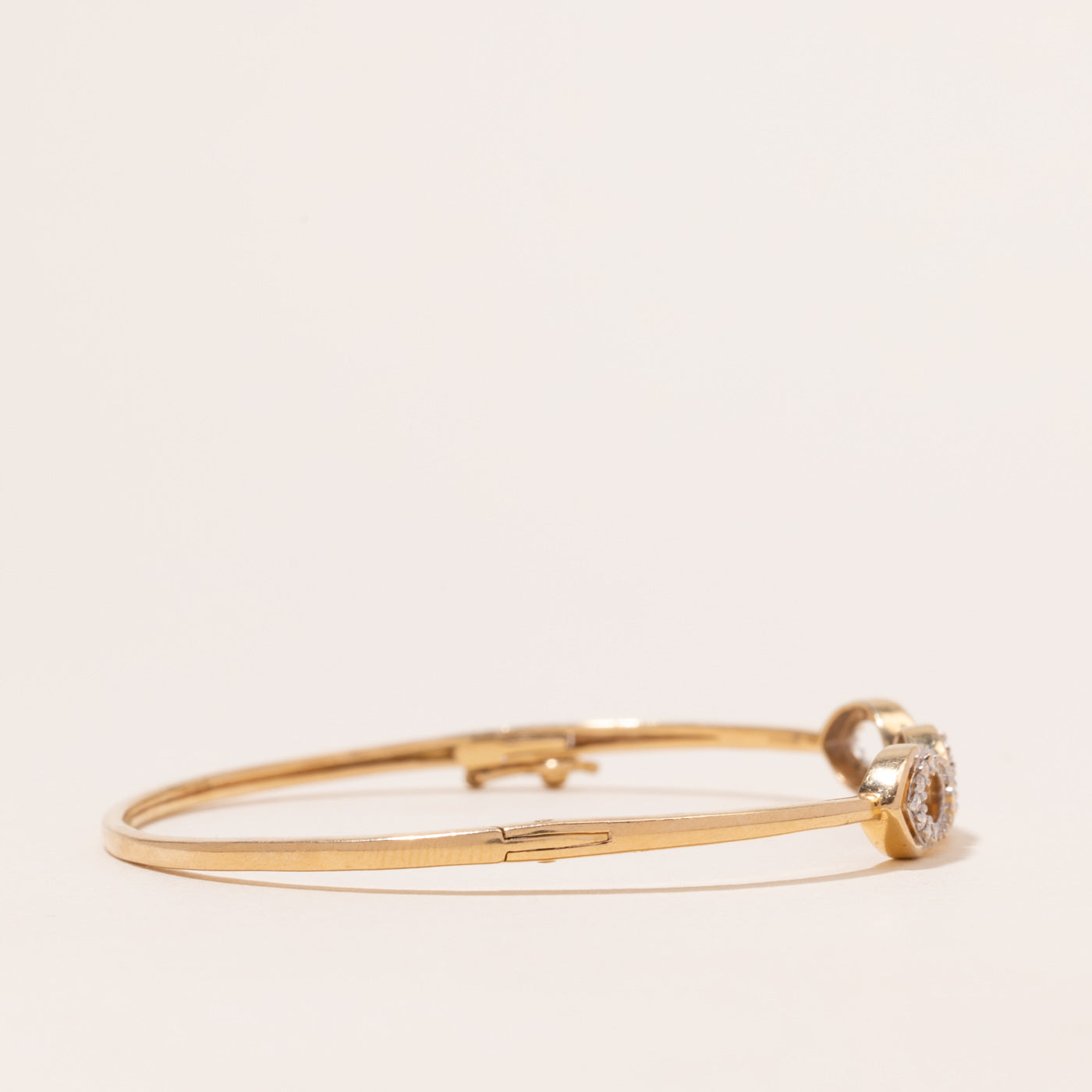 18k Yellow Gold Openwork Diamond Bangle | 0.14ctw | 5.75"
