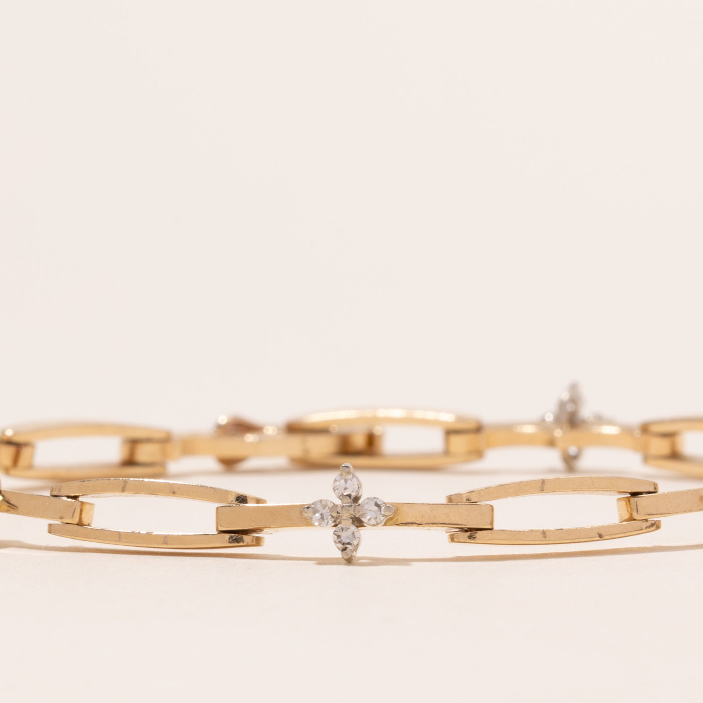 Yellow Gold Diamond Clusters Bracelet | 0.36ctw | 6.75"