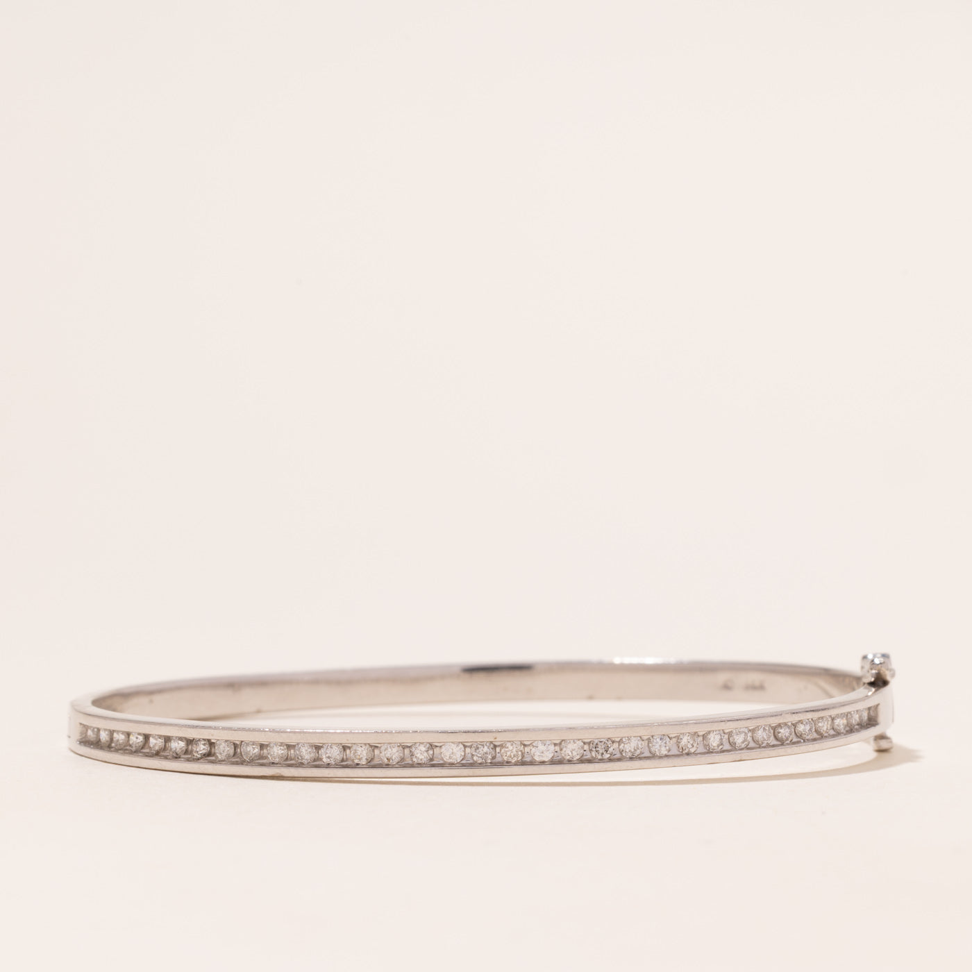 White Gold Semi Eternity Diamond Bangle | 0.66ctw | 7.5"