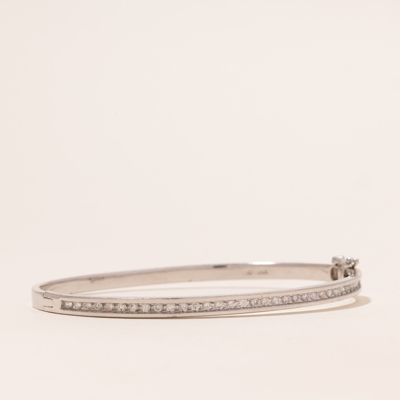 White Gold Semi Eternity Diamond Bangle | 0.66ctw | 7.5"