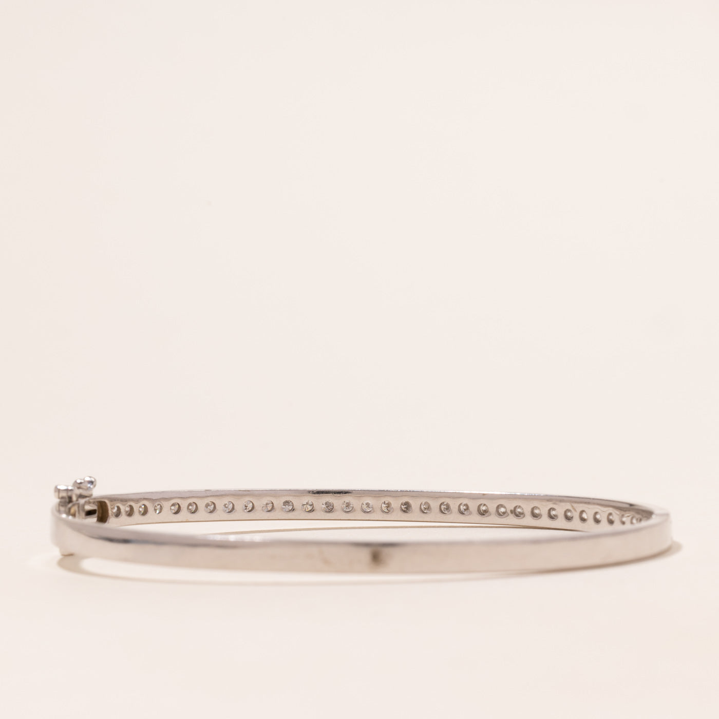 White Gold Semi Eternity Diamond Bangle | 0.66ctw | 7.5"