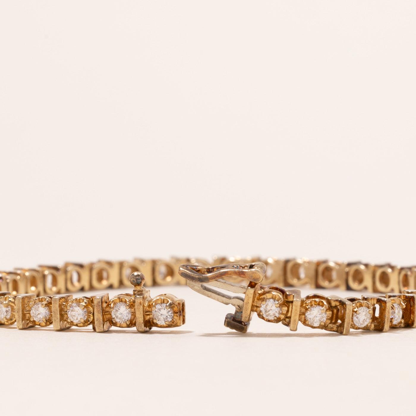 Yellow Gold Diamond Bar Tennis Bracelet | 2.00ctw | 7.25"