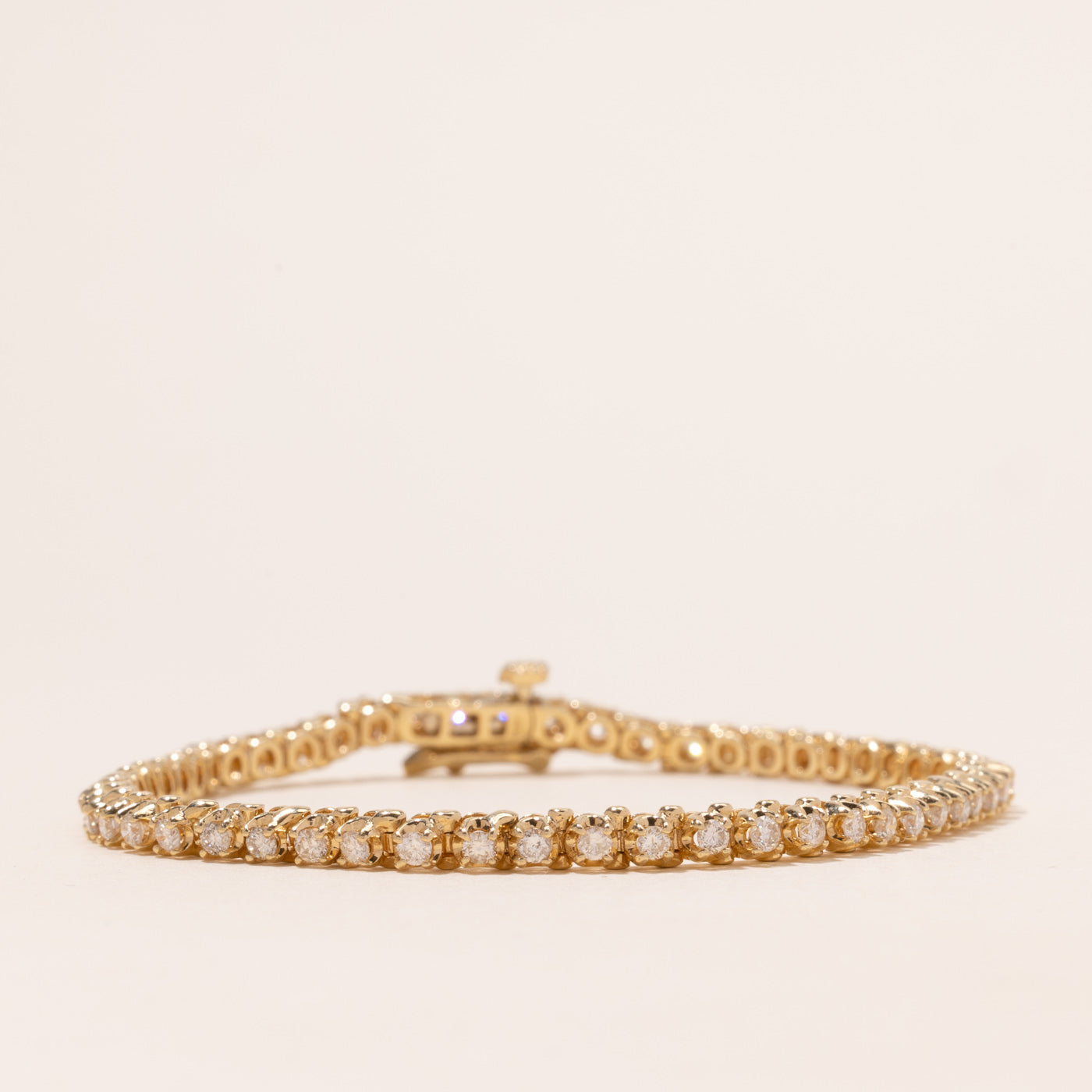 Yellow Gold Diamond Tennis Bracelet | 1.62ctw | 7"