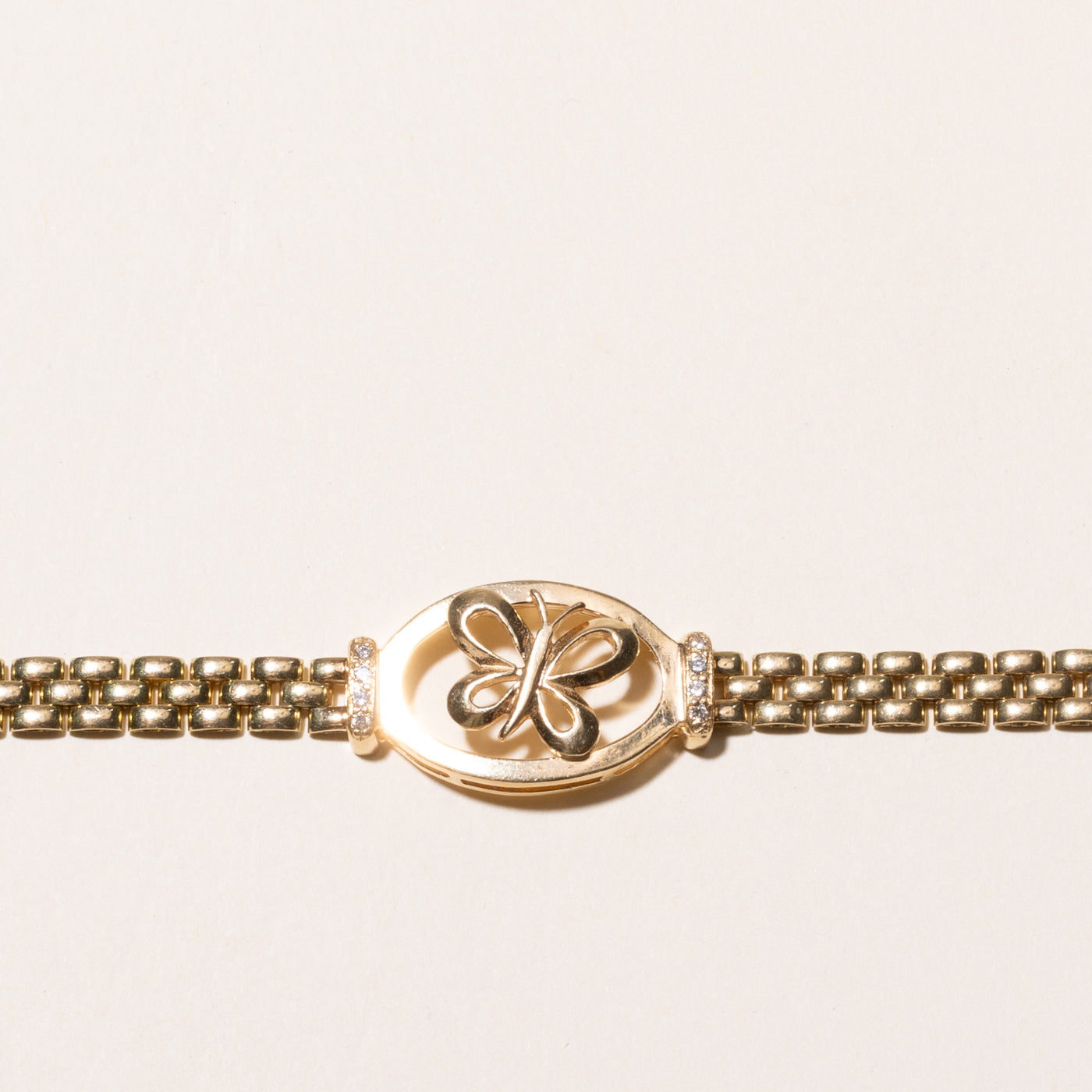 Diamond Panther Link Butterfly Bracelet | 0.08ctw | 7.25"