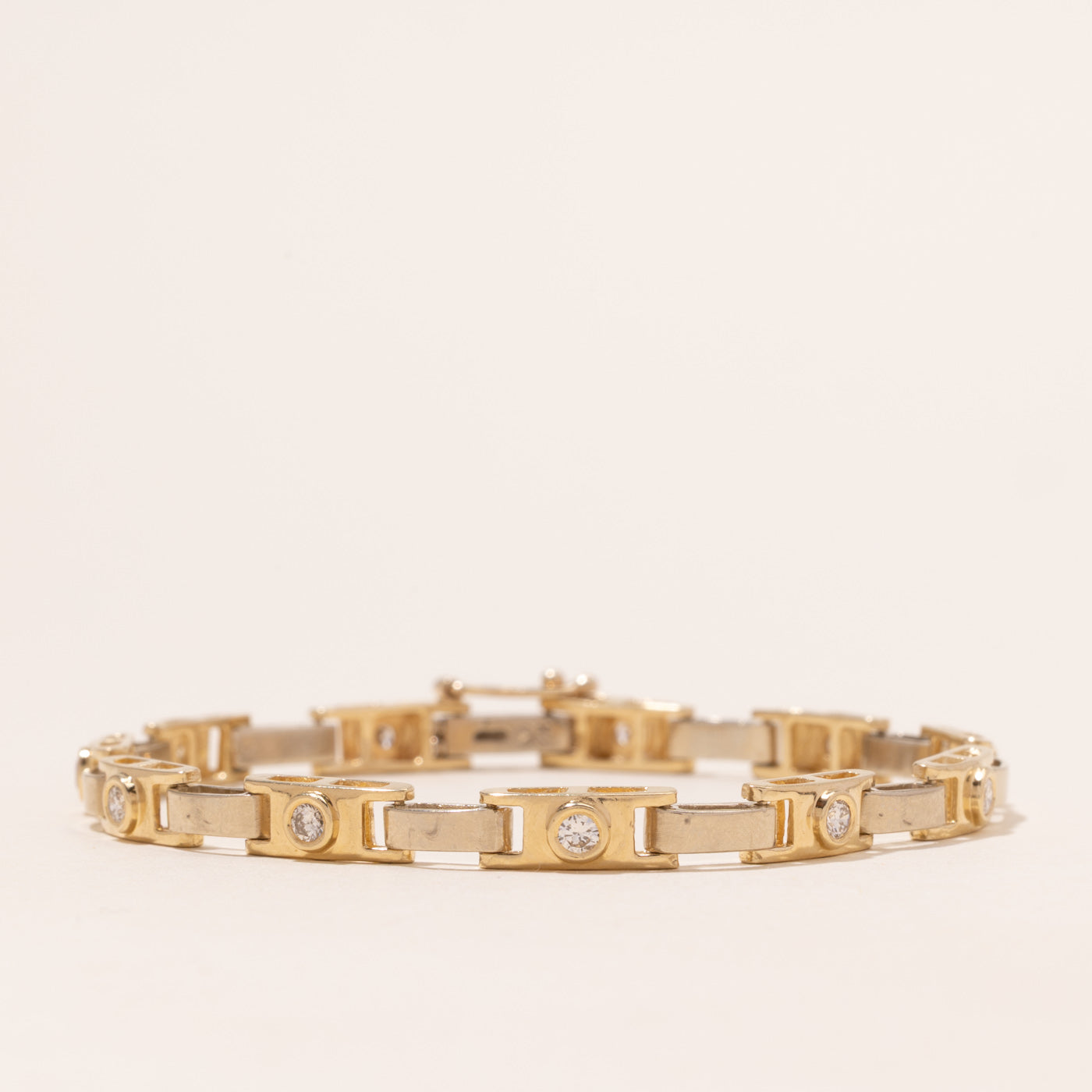 Bezel Set Diamond Link Bracelet | 0.60ctw | 7"