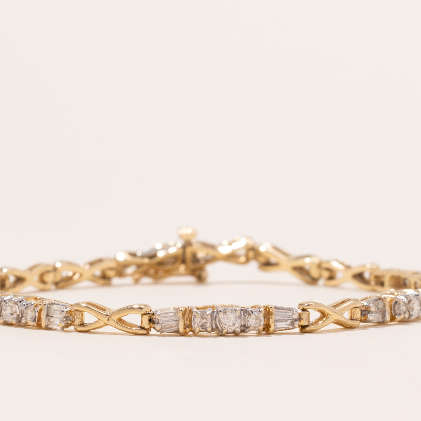 Mixed Cut Diamond Tennis Bracelet | 0.65ctw | 7"