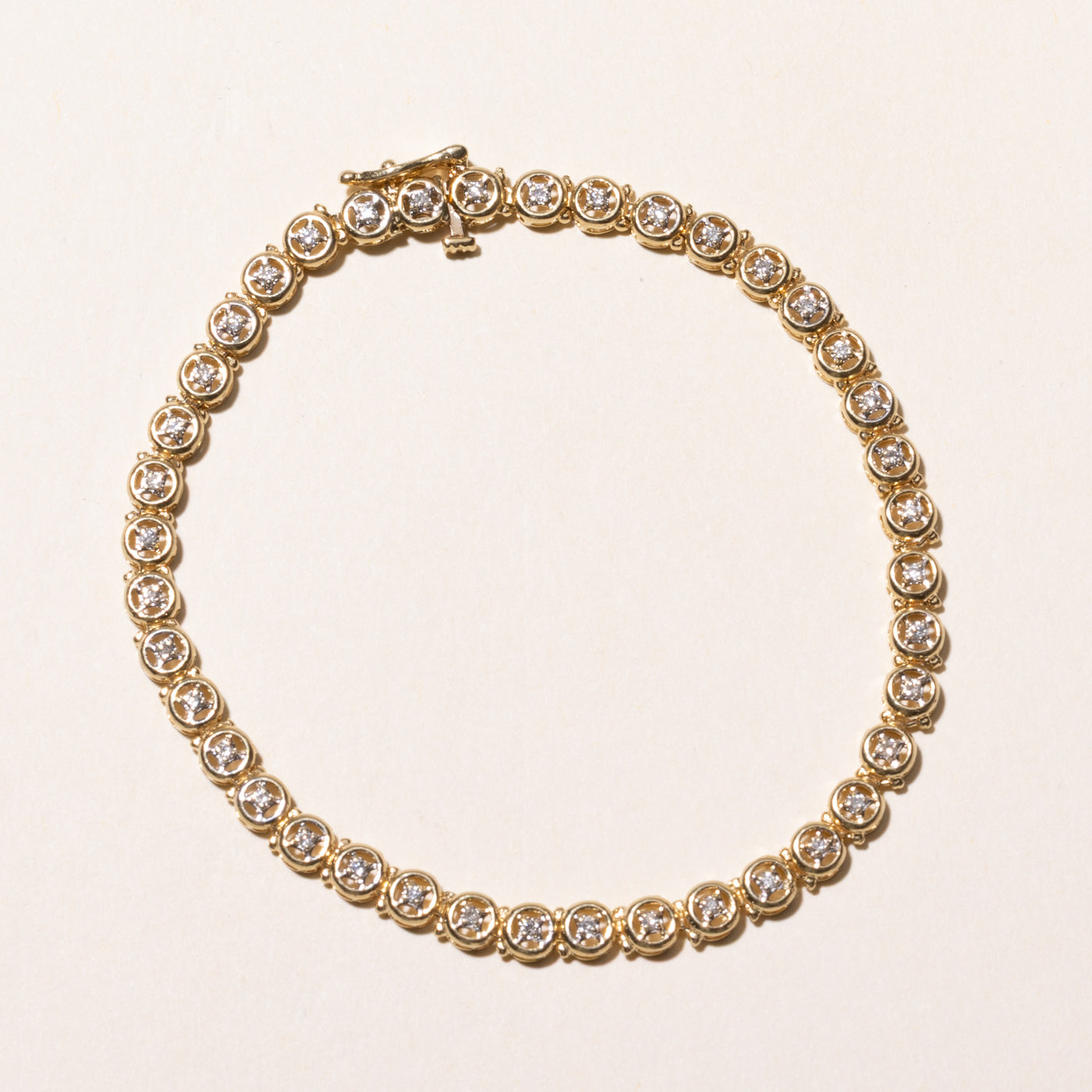 Yellow Gold Diamond Tennis Bracelet | 0.36ctw | 7.75"