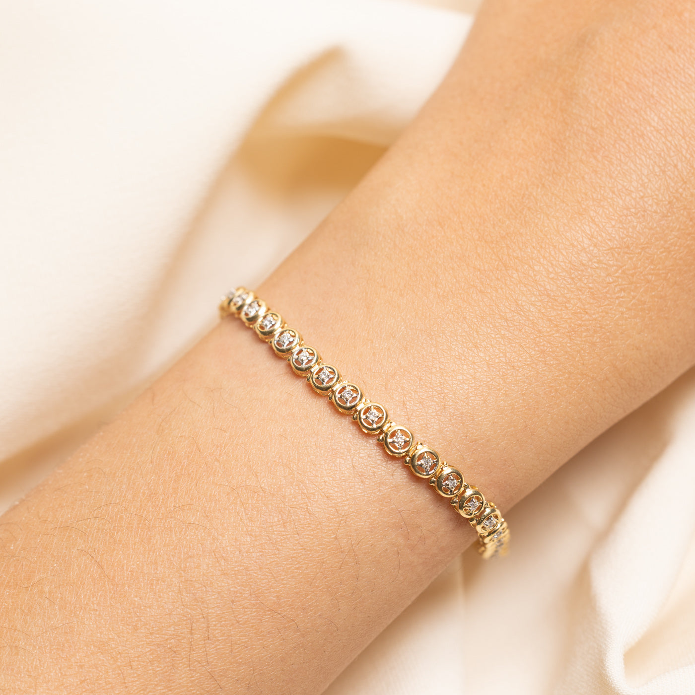 Yellow Gold Diamond Tennis Bracelet | 0.36ctw | 7.75"
