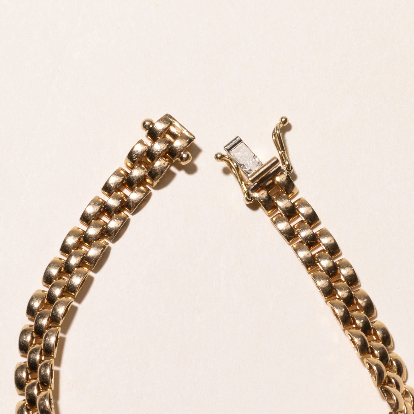 Yellow Gold Diamond Cluster Panther Link Bracelet | 0.11ctw | 6.75"