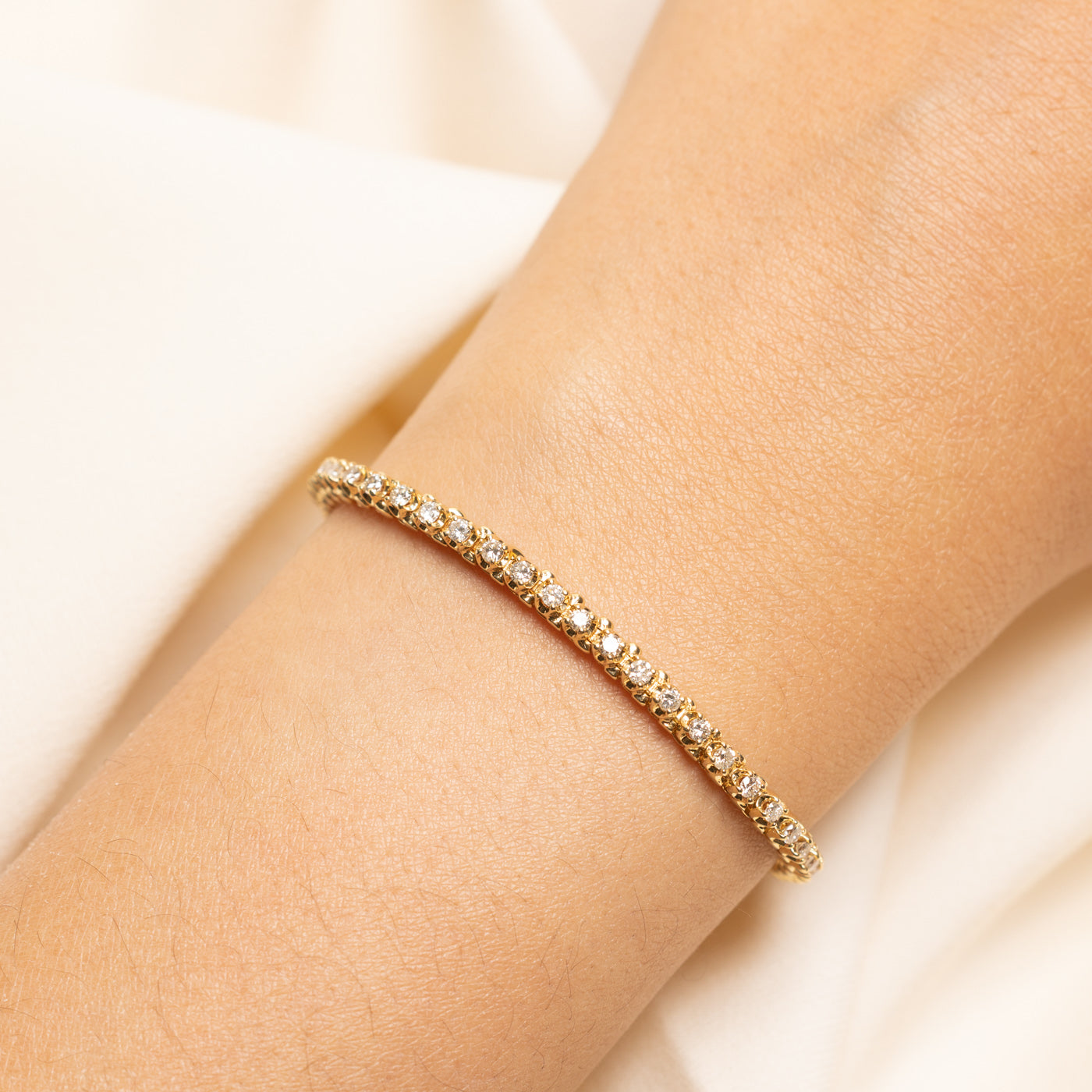 Yellow Gold Diamond Tennis Bracelet | 1.62ctw | 7"