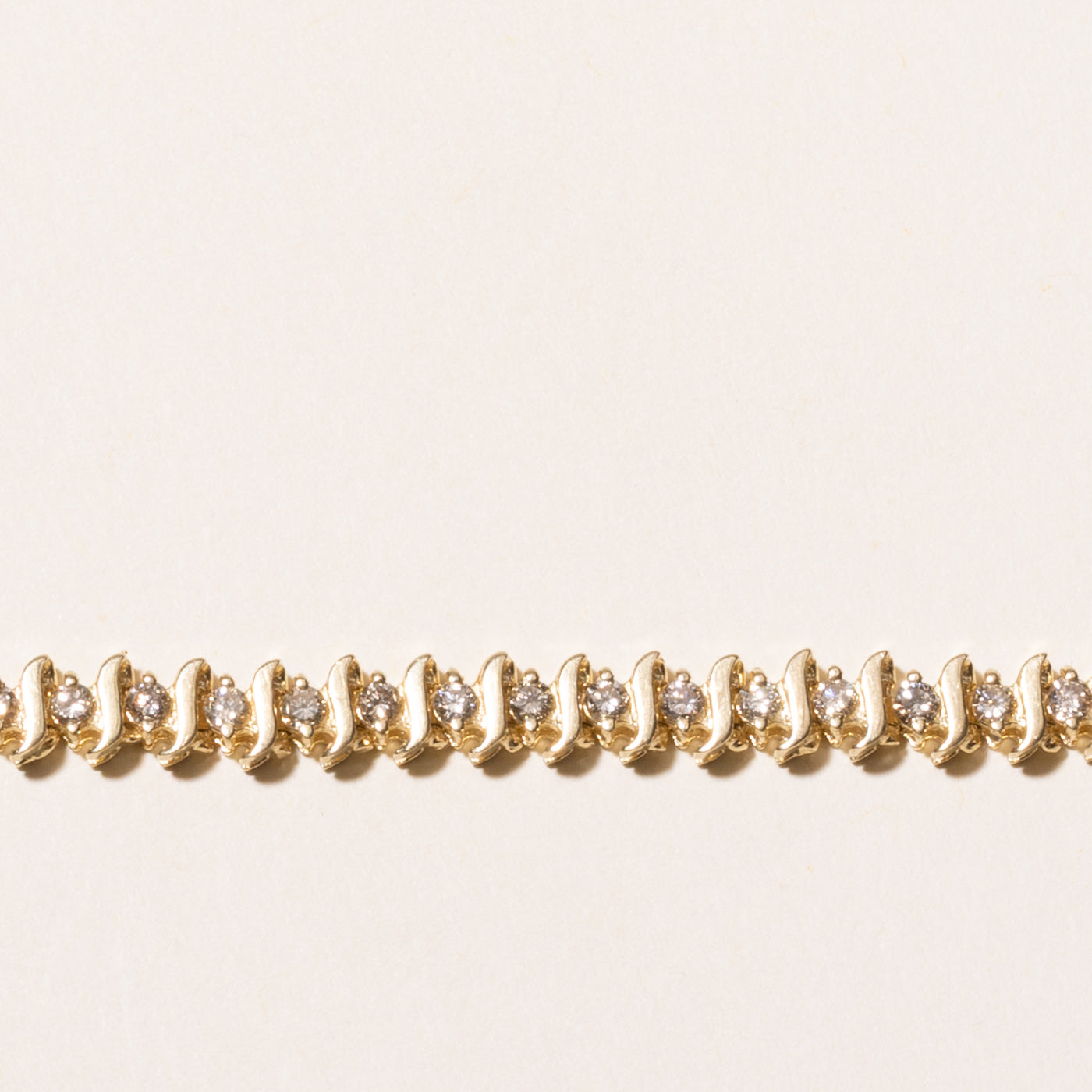 Yellow Gold Brown Diamond Wave Tennis Bracelet | 2.00ctw | 7"