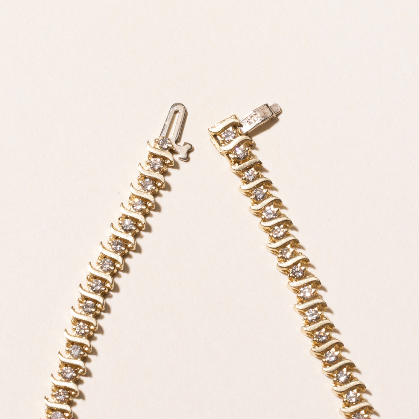 Yellow Gold Brown Diamond Wave Tennis Bracelet | 2.00ctw | 7"
