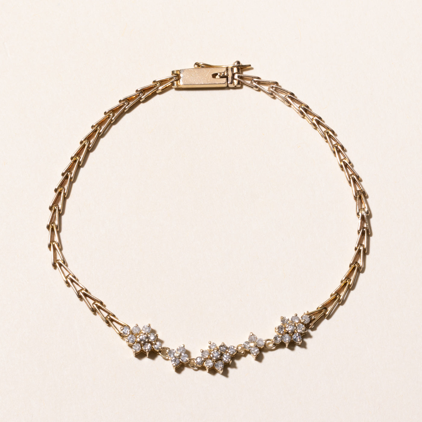 Diamond Multi Petal Cluster Bracelet | 0.52ctw | 7.25"