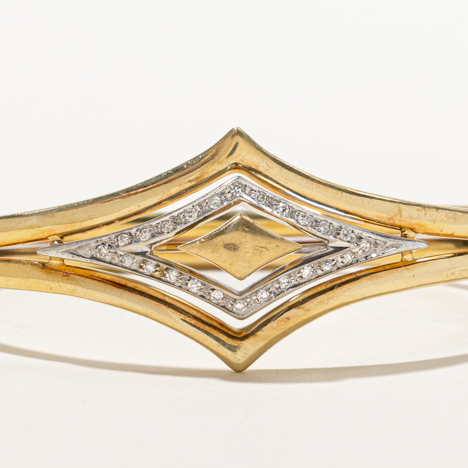 18k Yellow Gold Diamond Cuff | 0.21ctw | 5.5"