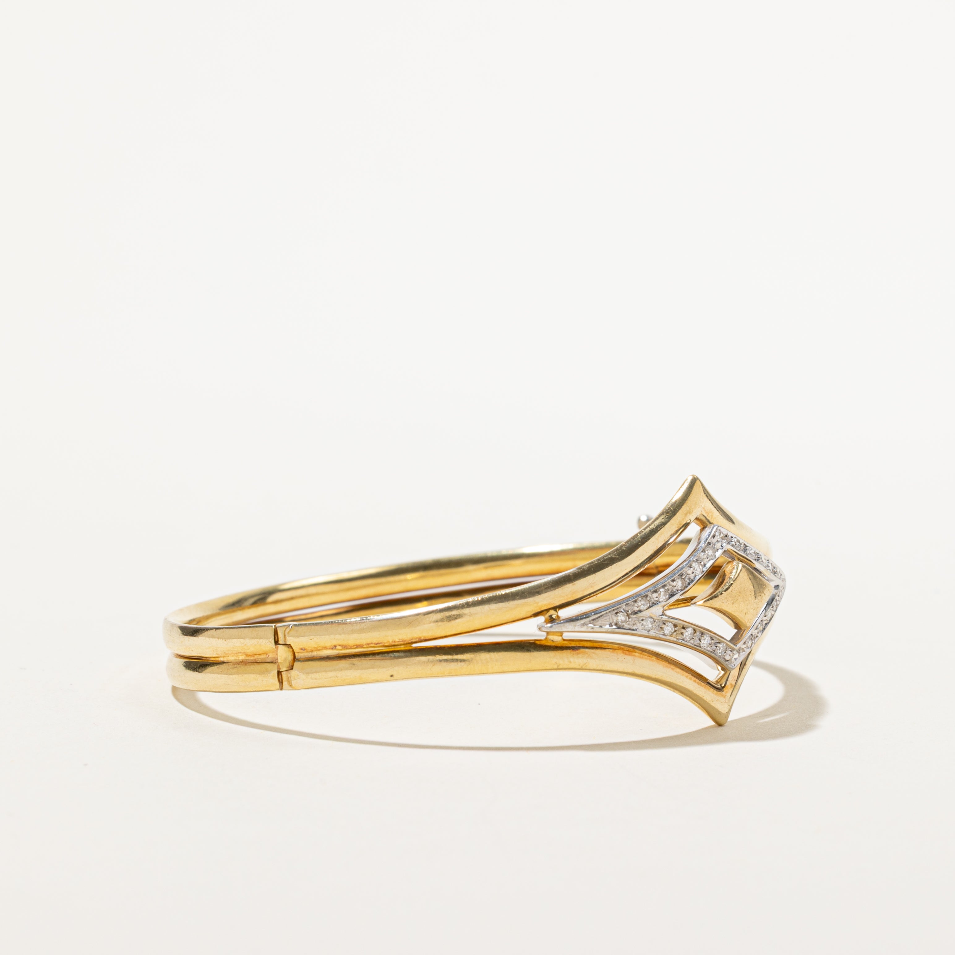 18k Yellow Gold Diamond Cuff | 0.21ctw | 5.5"