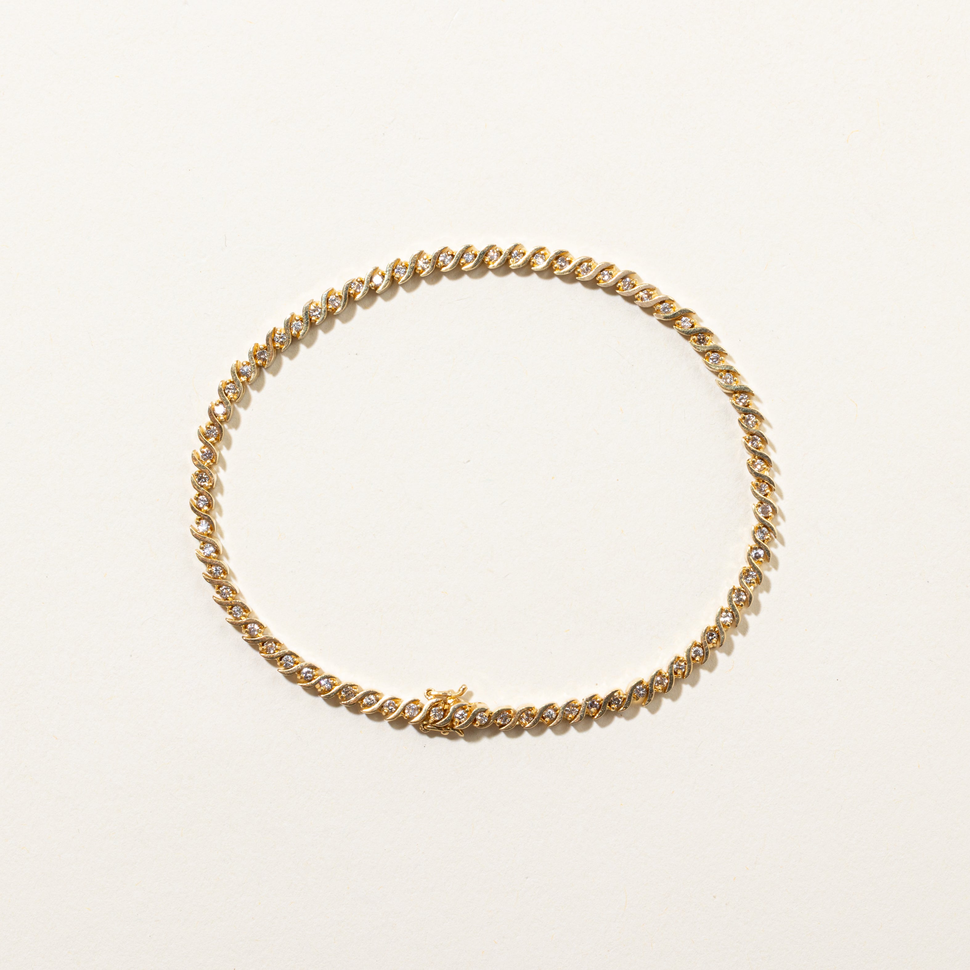 18k Brown Diamond Swirl Tennis Bracelet | 0.80ctw | 7.25"