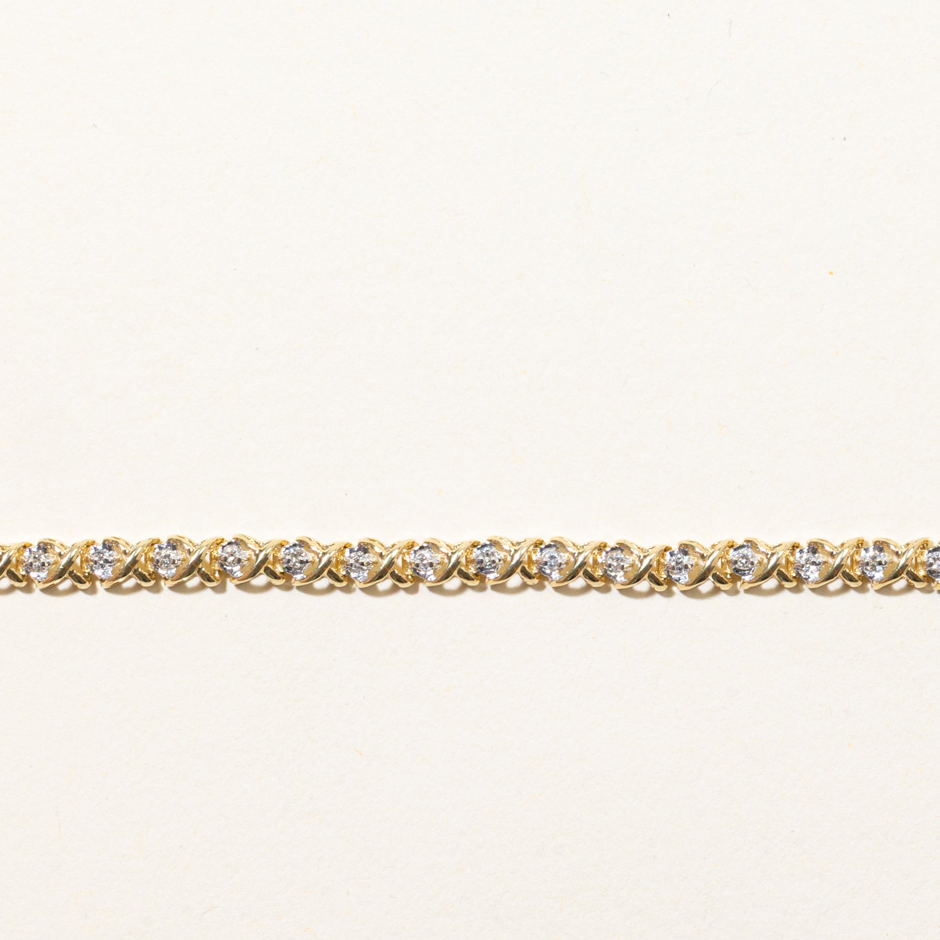 Yellow Gold Diamond Swirl Tennis Bracelet | 0.44ctw | 7"