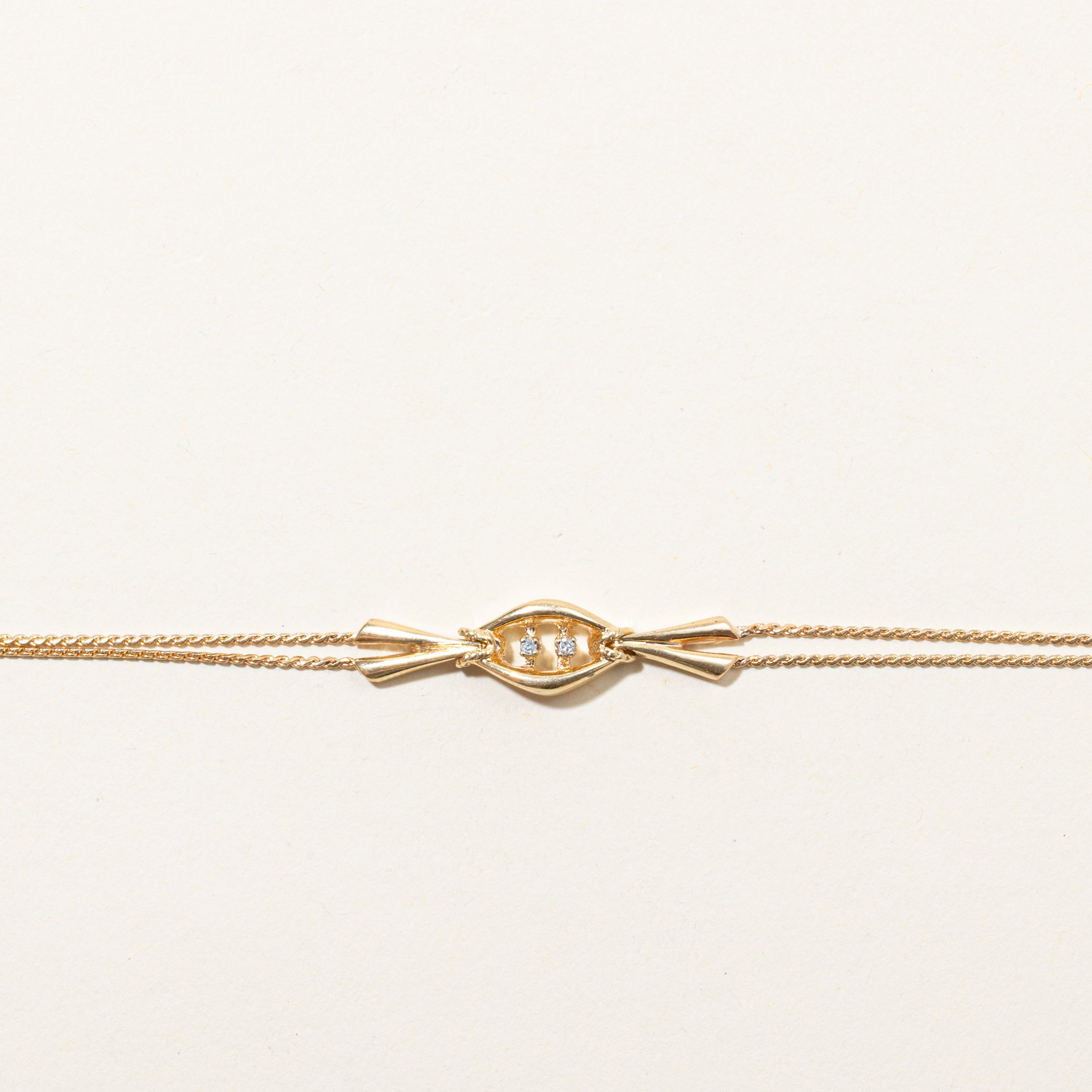 Yellow Gold Diamond Chain Bracelet | 0.02ctw | 7"