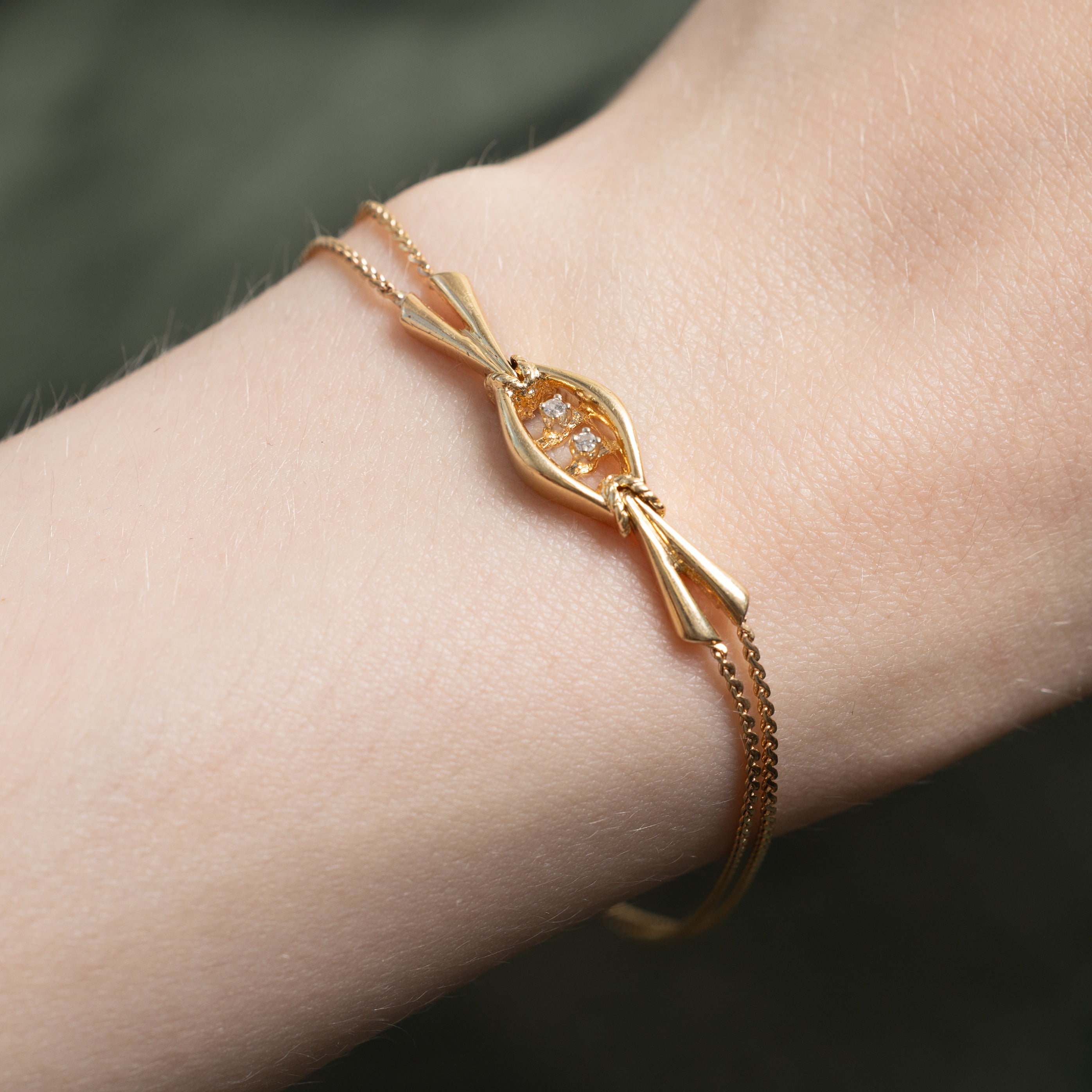 Yellow Gold Diamond Chain Bracelet | 0.02ctw | 7"