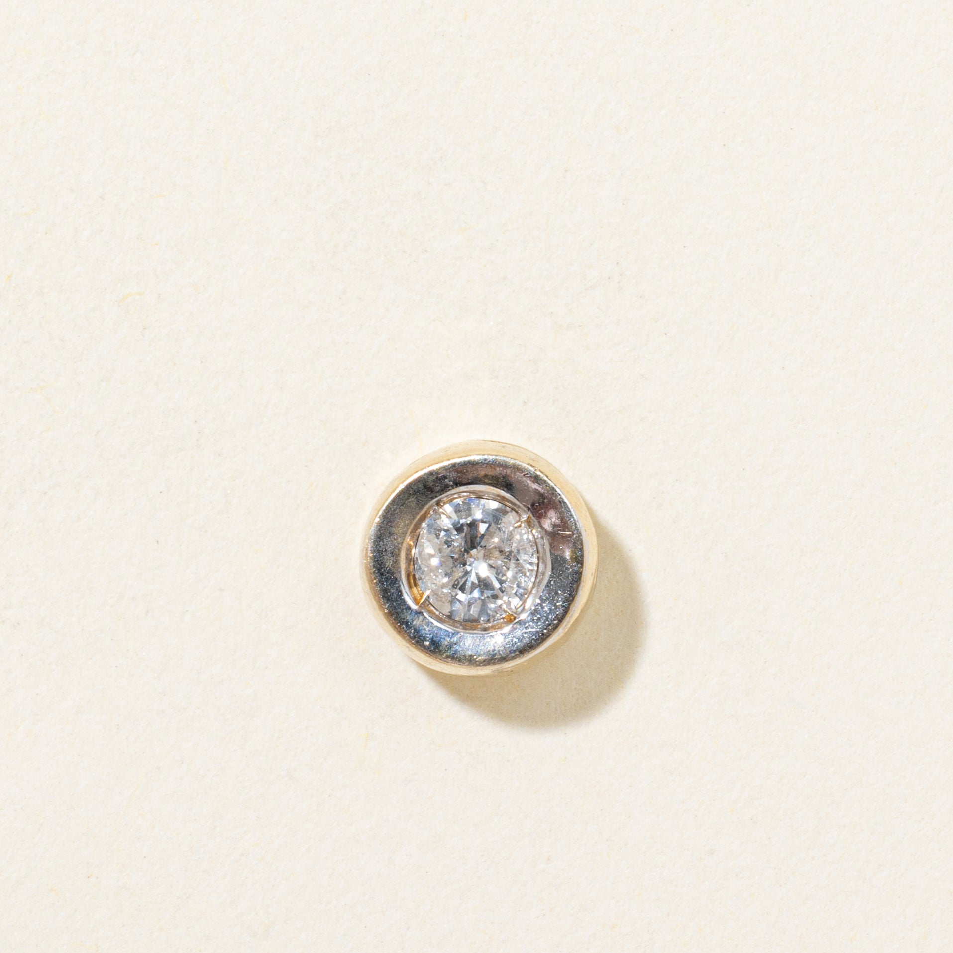 Two Tone Diamond Circle Pendant | 0.19ct