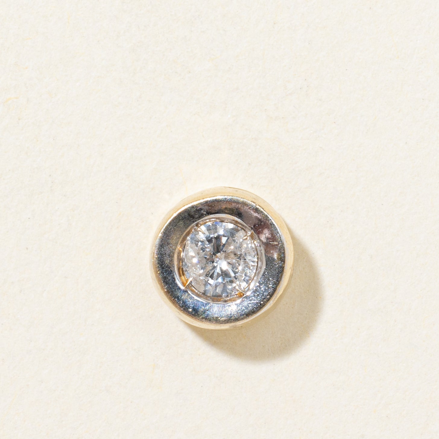 Two Tone Diamond Circle Pendant | 0.19ct