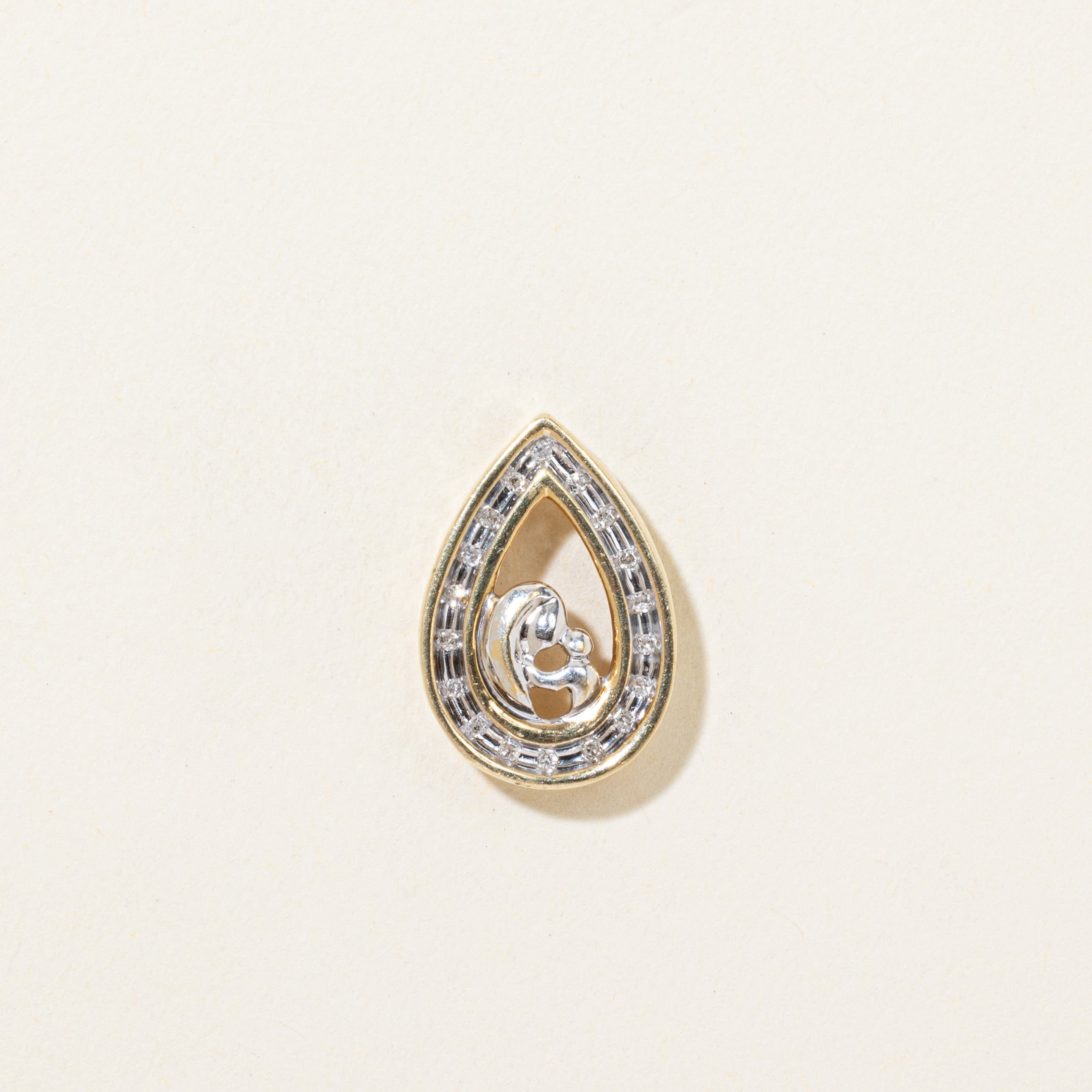 Diamond Halo Pear Shaped Pendant | 0.06ctw