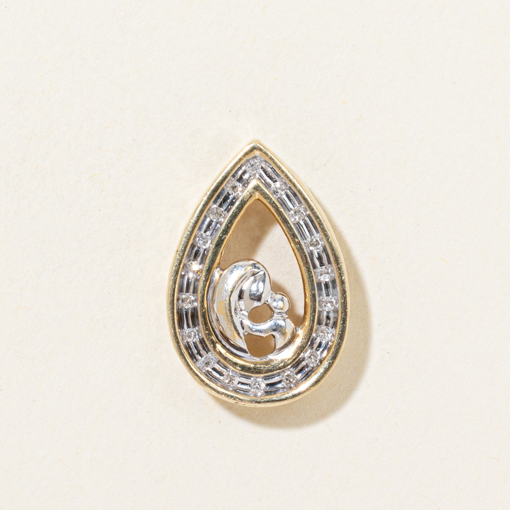 Diamond Halo Pear Shaped Pendant | 0.06ctw