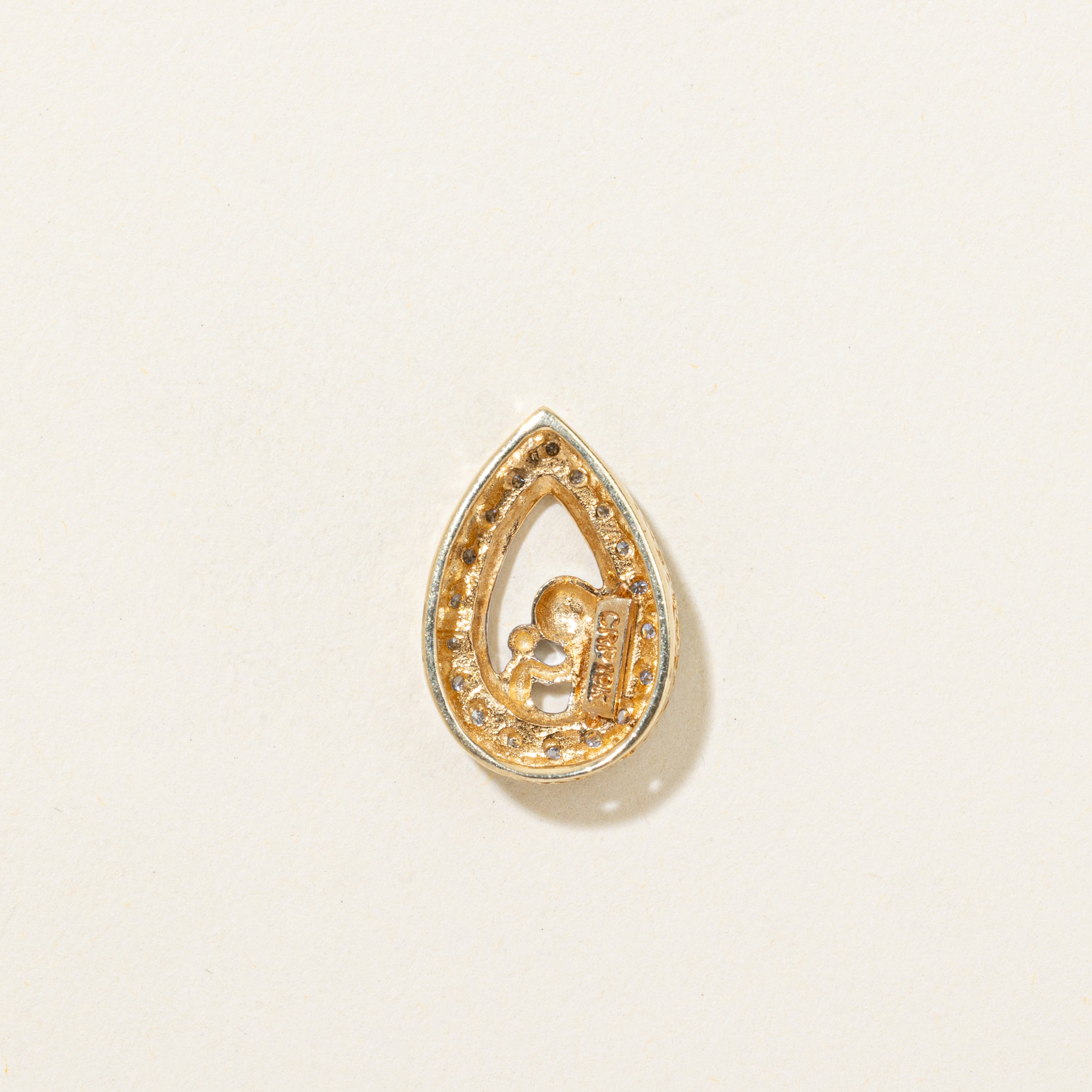 Diamond Halo Pear Shaped Pendant | 0.06ctw