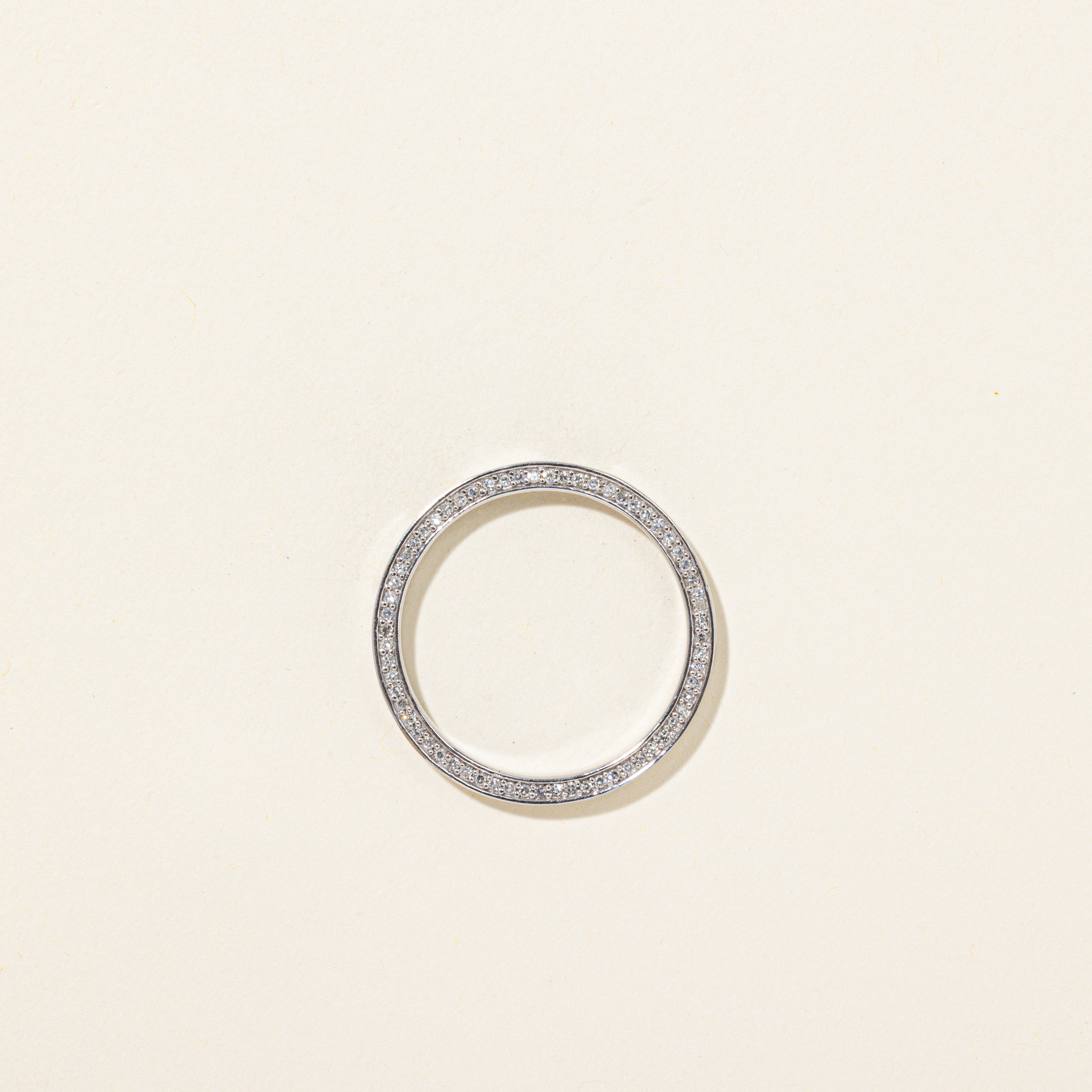 White Gold Eternity Diamond Circle Pendant | 0.32ctw