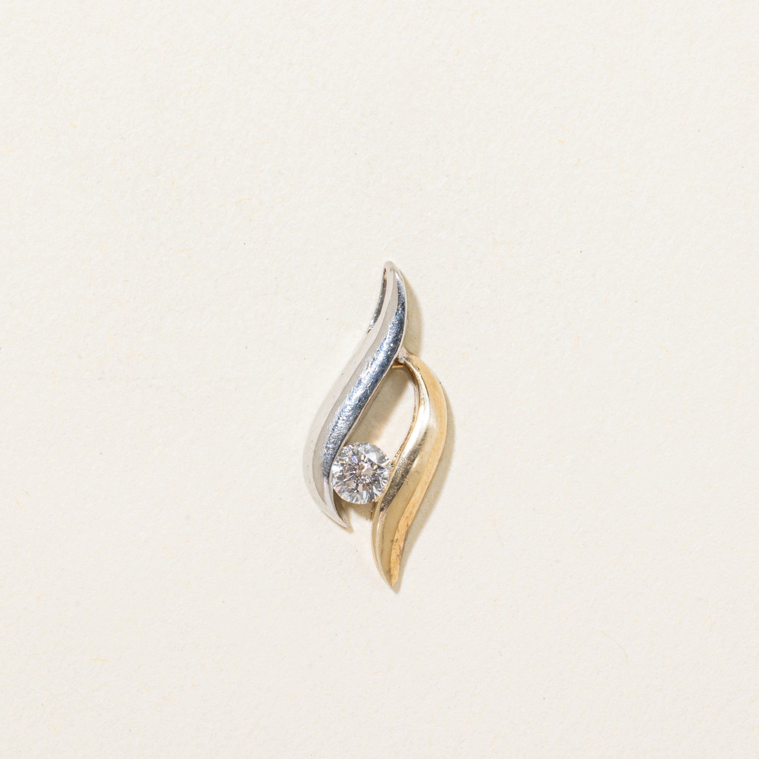 Two Tone Diamond Swirl Pendant | 0.13ct