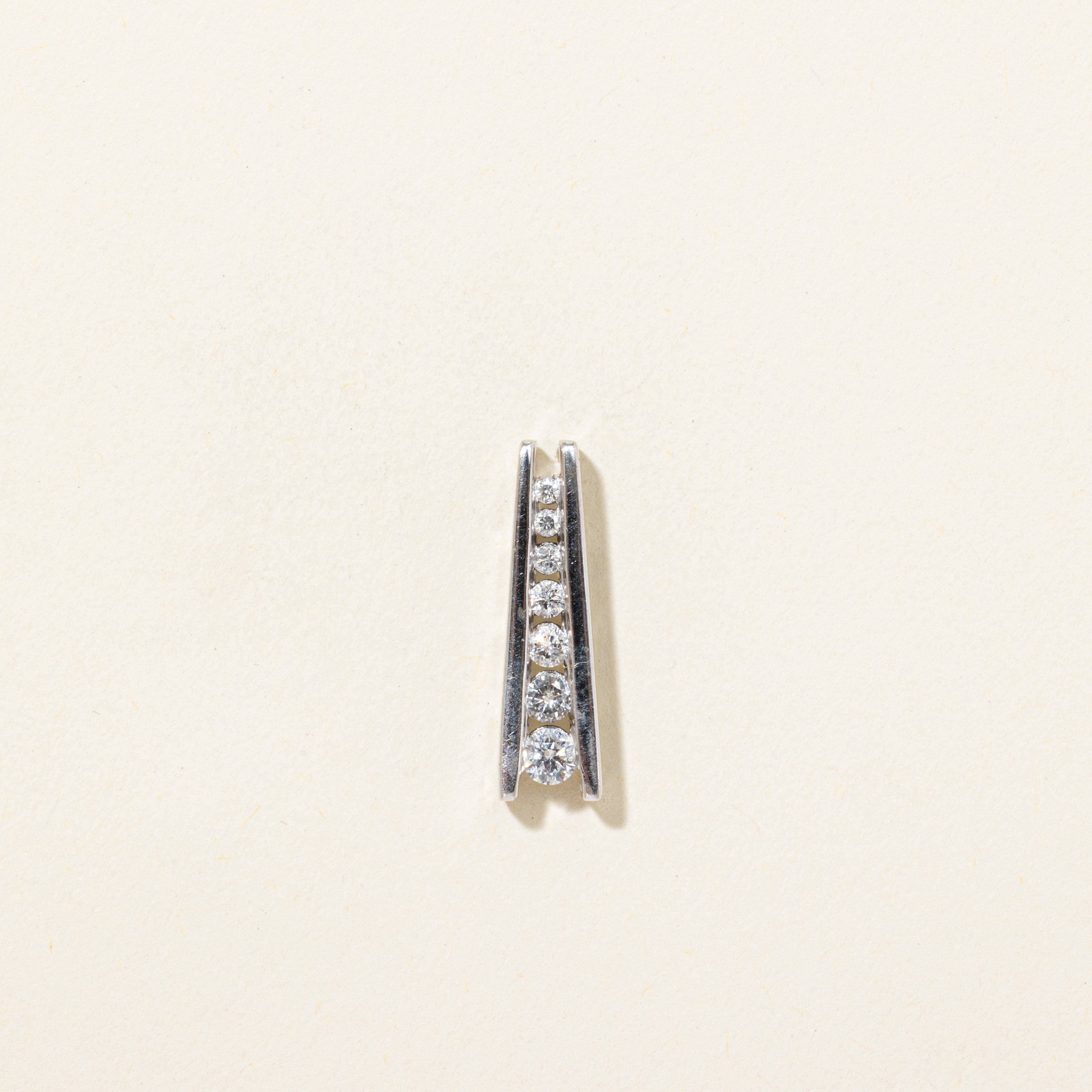 White Gold Diamond Column Pendant | 0.24ctw