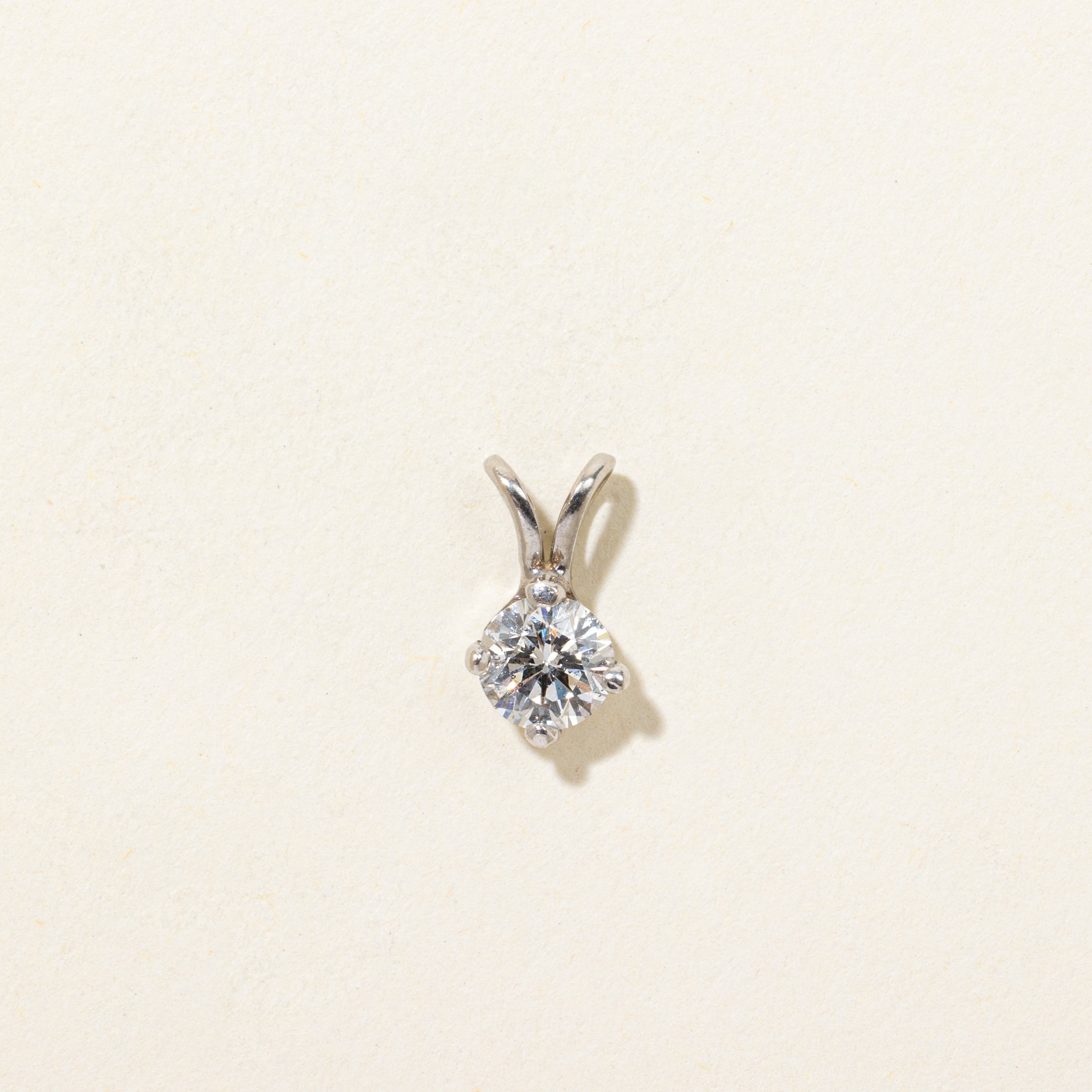 White Gold Solitaire Diamond Pendant | 0.52ct