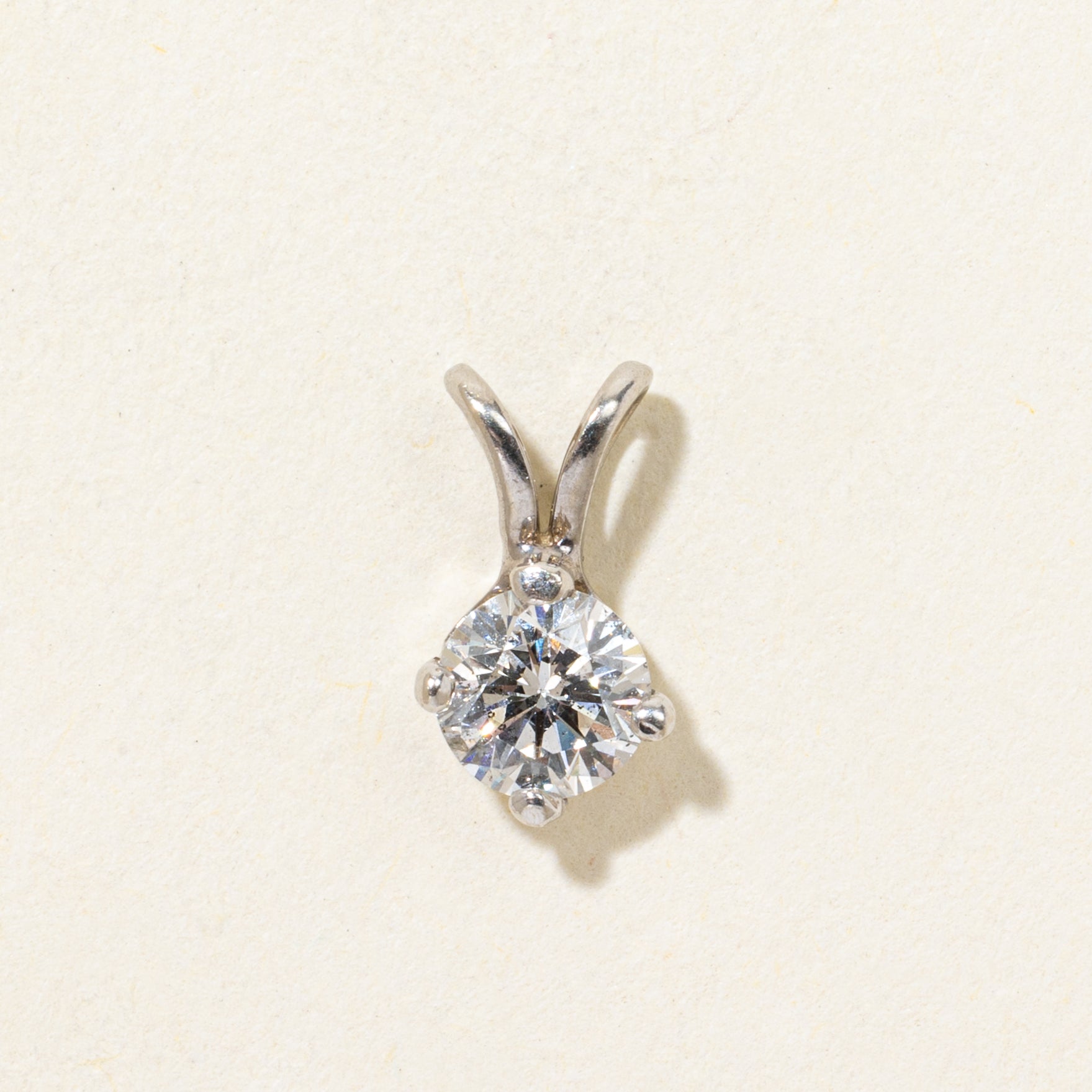 White Gold Solitaire Diamond Pendant | 0.52ct