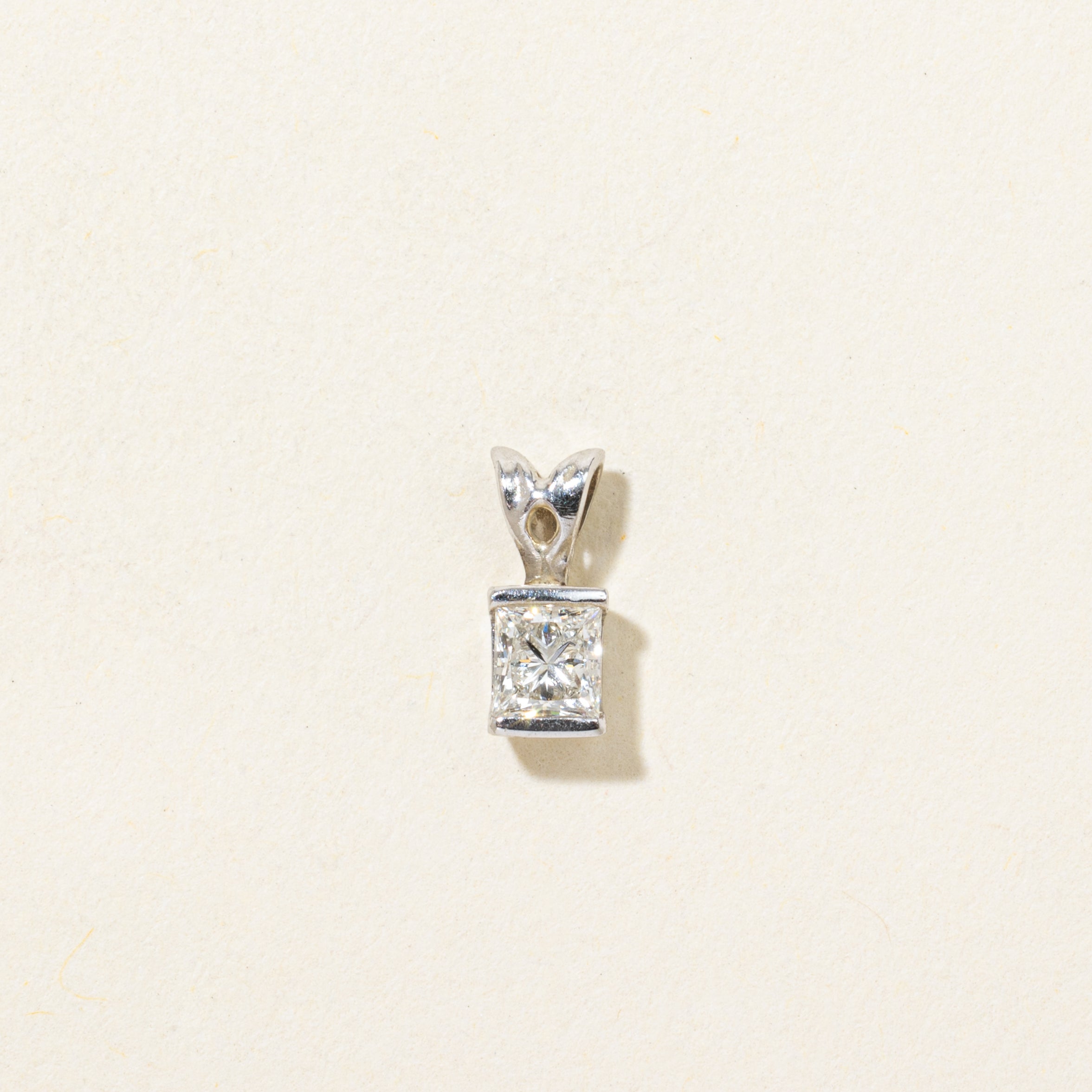 Tension Set Princess Cut Diamond Pendant | 0.27ct