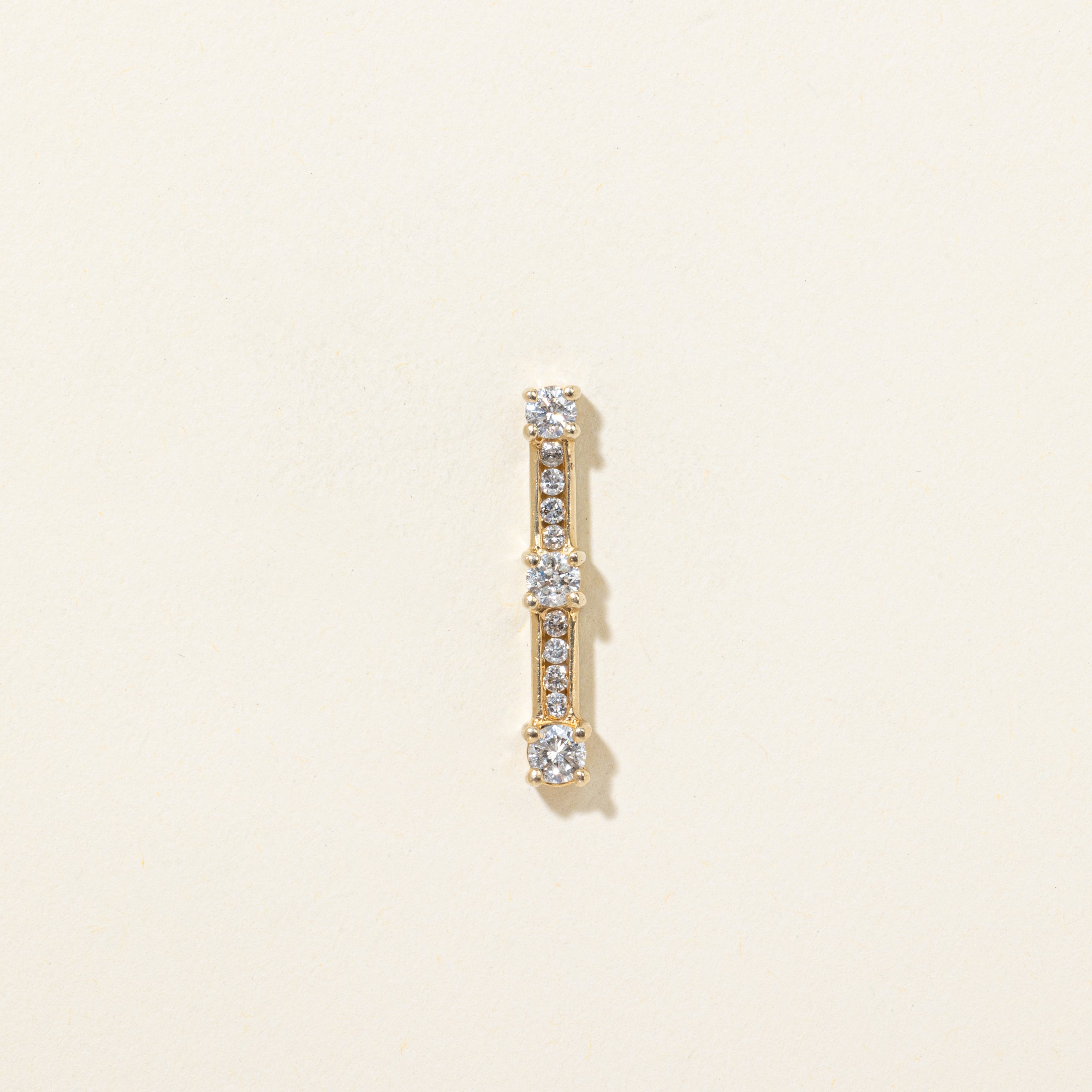 Channel Set Diamond Column Pendant | 0.45ctw
