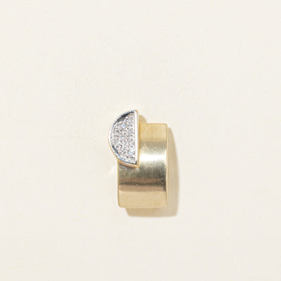 Two Tone Diamond Cluster Curved Pendant | 0.05ctw