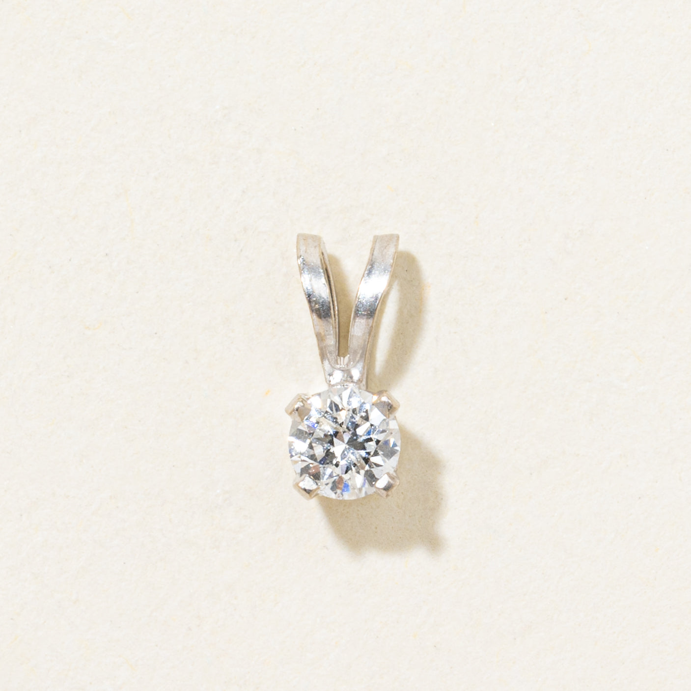 White Gold Solitaire Diamond Pendant | 0.14ct