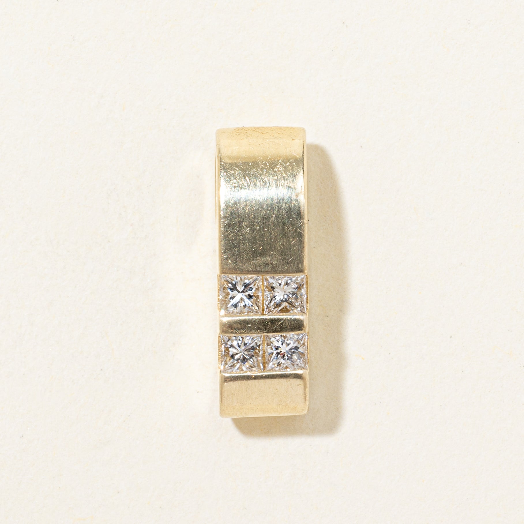Channel Set Princess Cut Diamond Bar Pendant | 0.28ctw