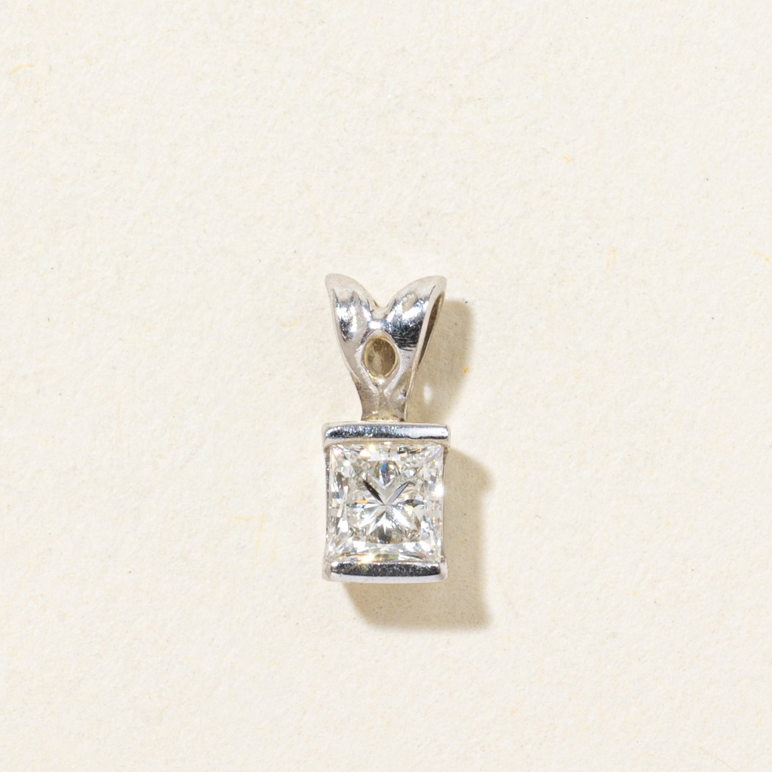 Tension Set Princess Cut Diamond Pendant | 0.27ct